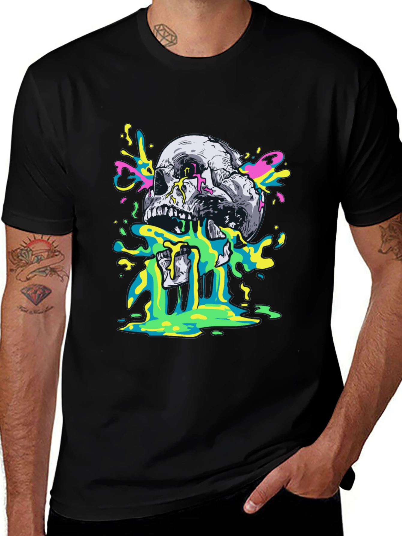 Variant 9 of Skull Drip Graphic Tee - Modern Streetwear