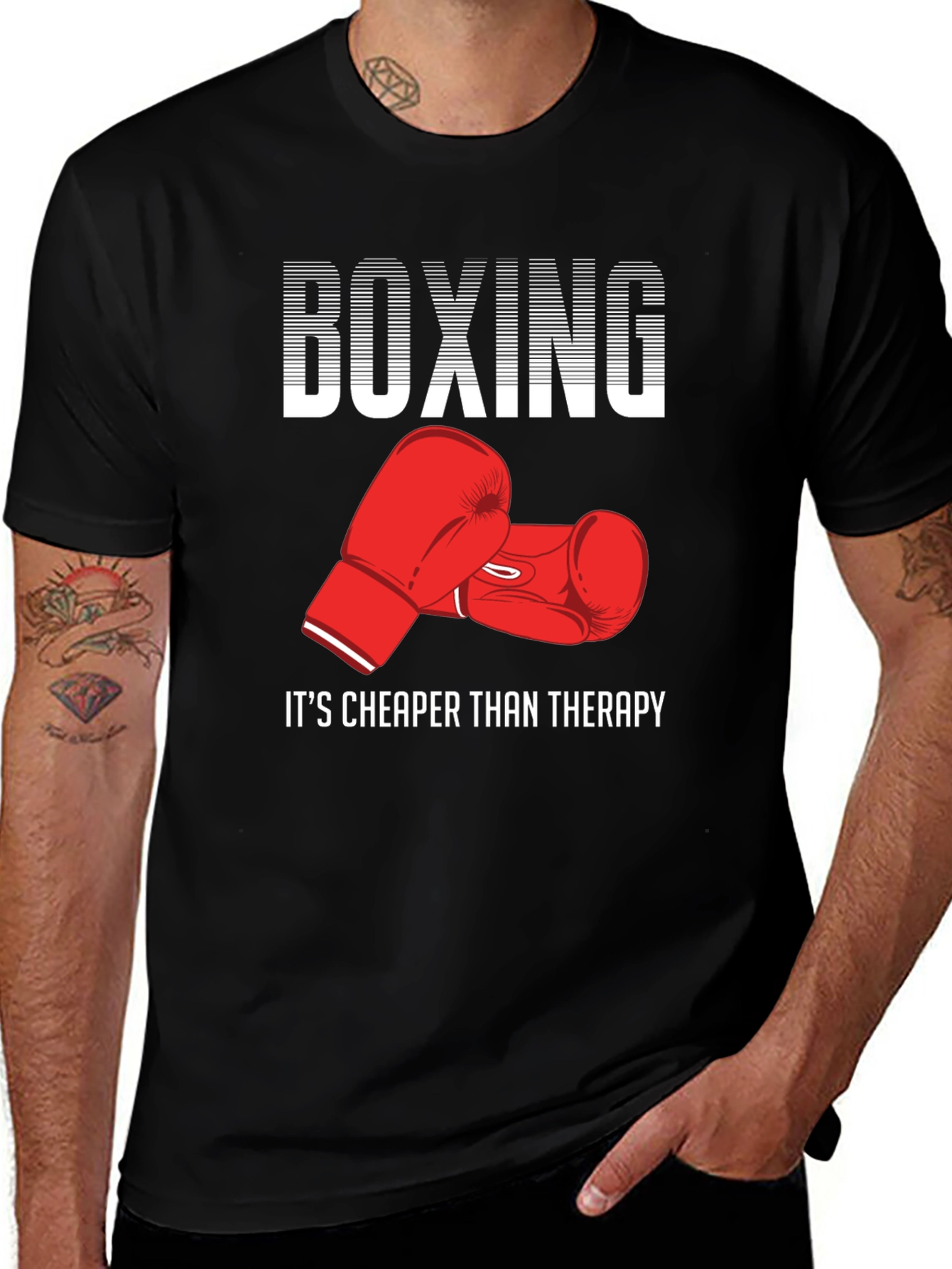 Variant 14 of Boxing Cheaper Than Therapy Graphic Tee