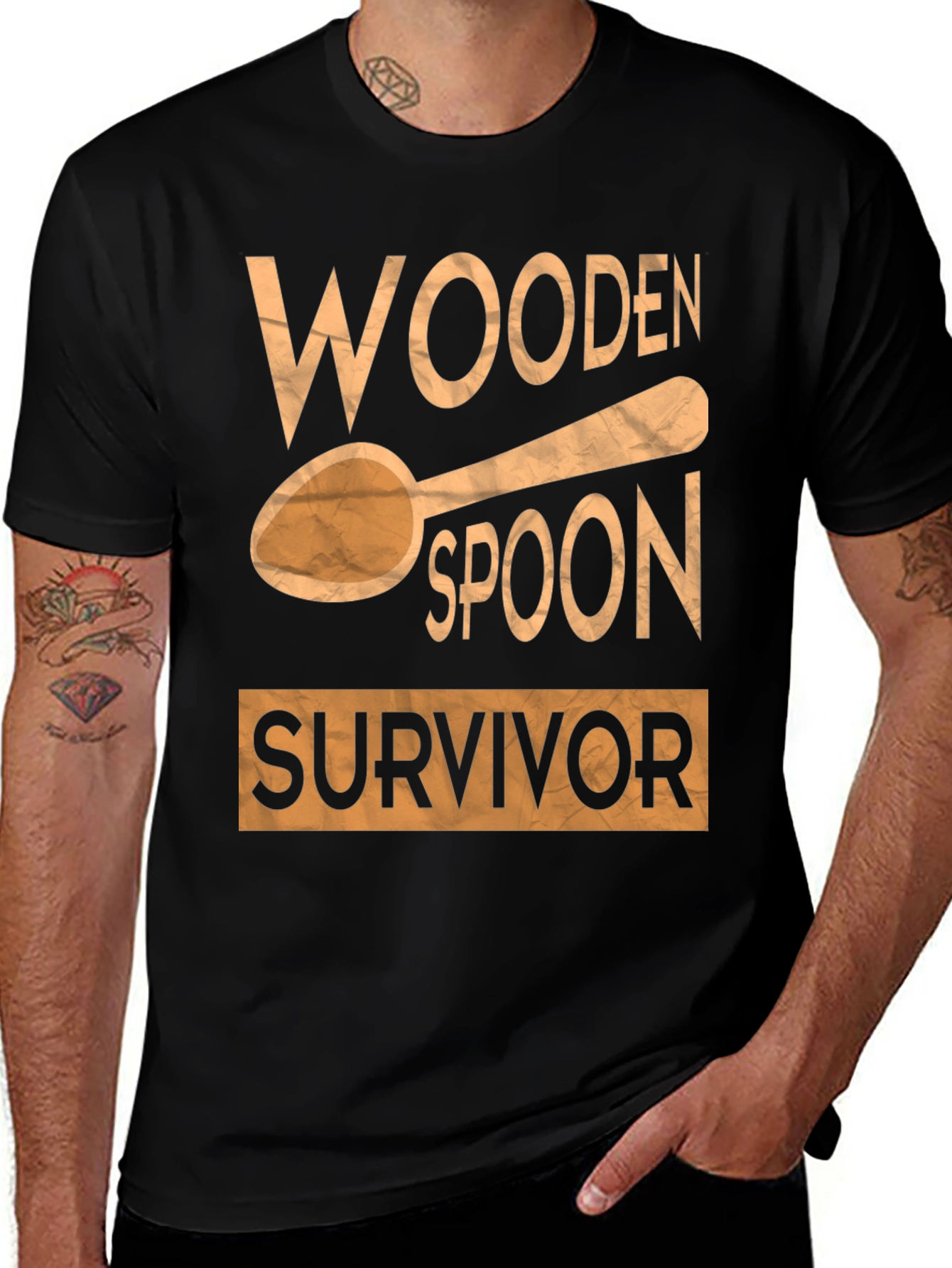 Black Wooden Spoon Survivor Graphic T-Shirt main image
