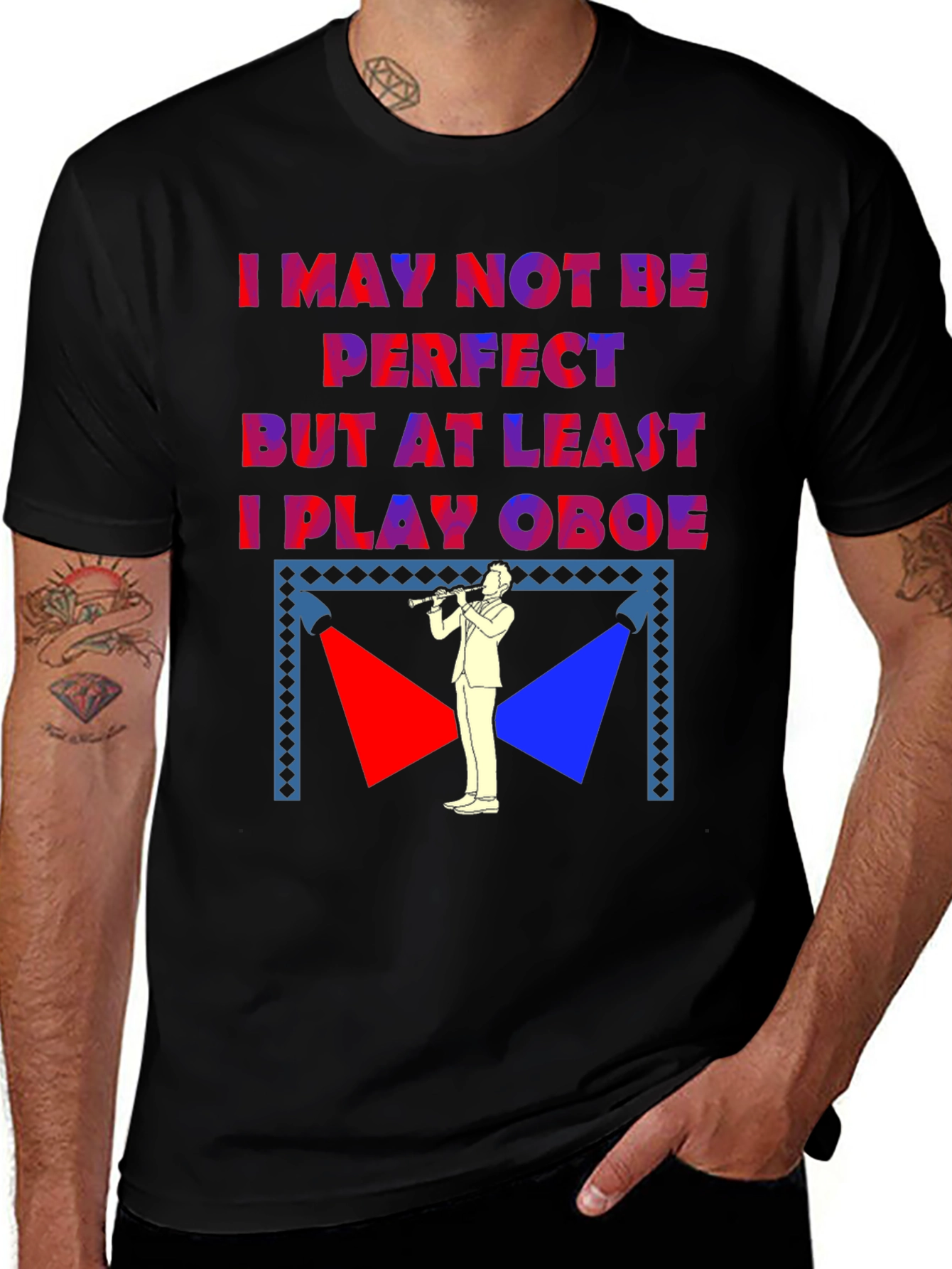 Variant 14 of Oboe Player T-Shirt - "I May Not Be Perfect" Funny Musician Tee