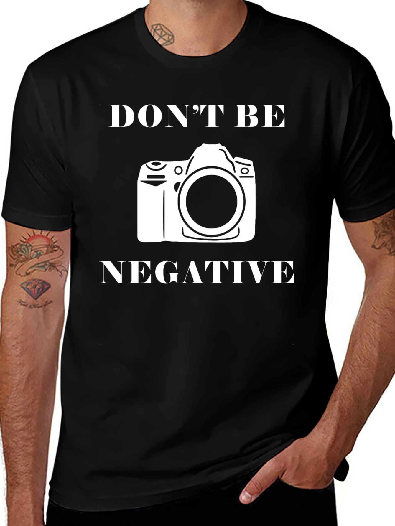 Variant 7 of Don't Be Negative Camera Graphic T-Shirt