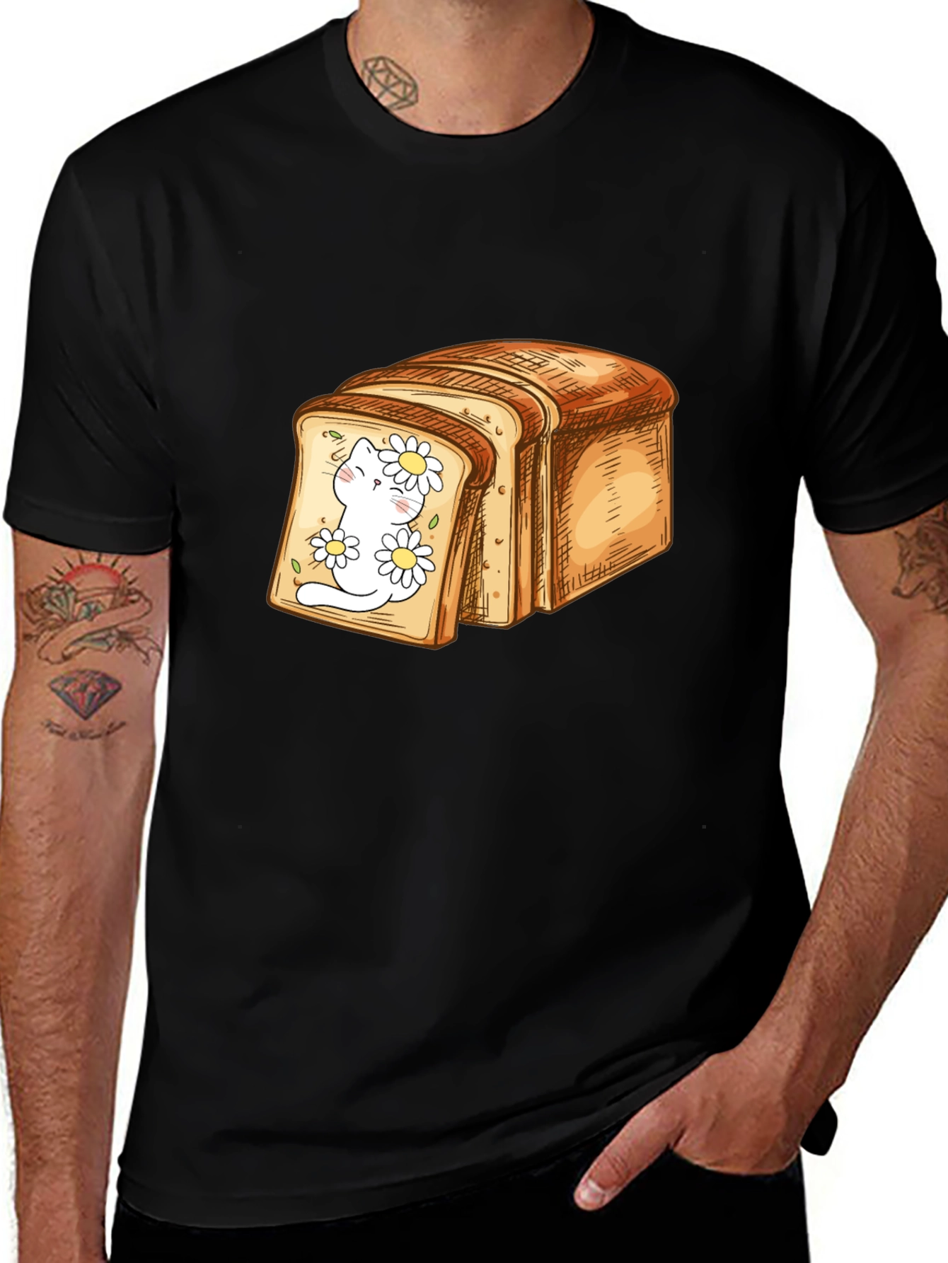 Variant 10 of Cute Cat in Bread Slice Graphic T-Shirt