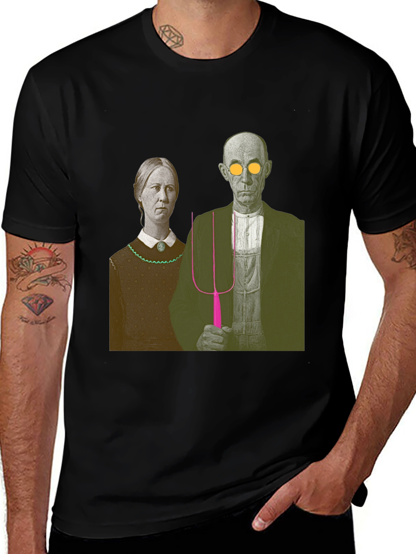 Variant 14 of American Gothic Parody Graphic Tee