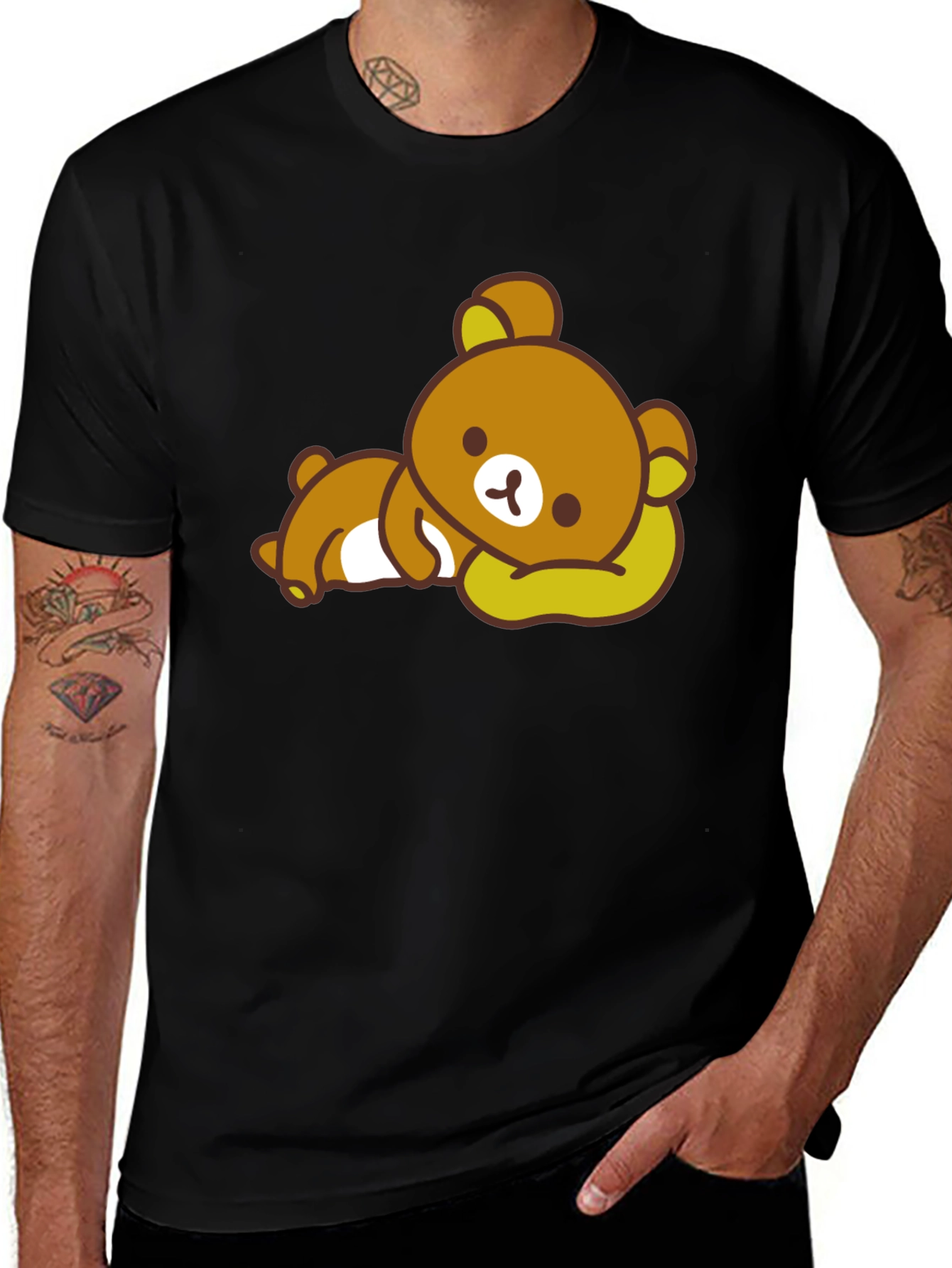 Cute Rilakkuma Graphic T-Shirt - Relaxed Bear Design