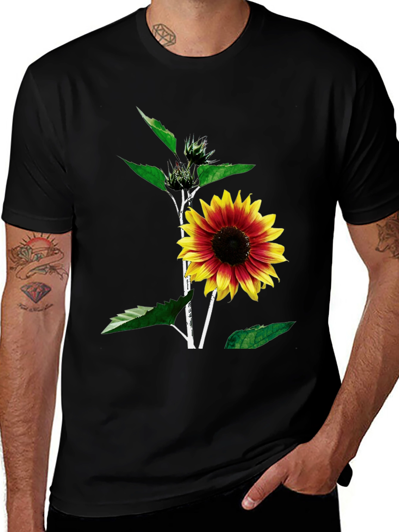 Variant 3 of Sunflower Graphic Tee - Unisex Black T-Shirt