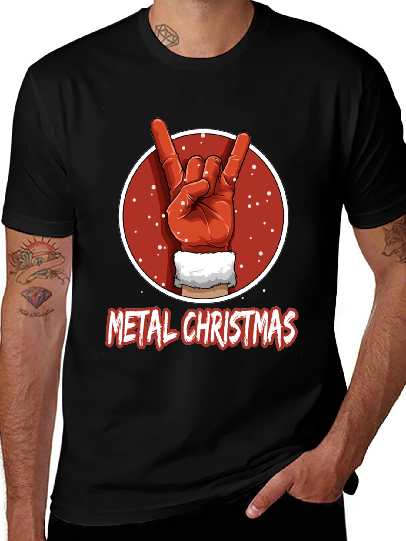 Metal Christmas T-Shirt - Rock On Santa!