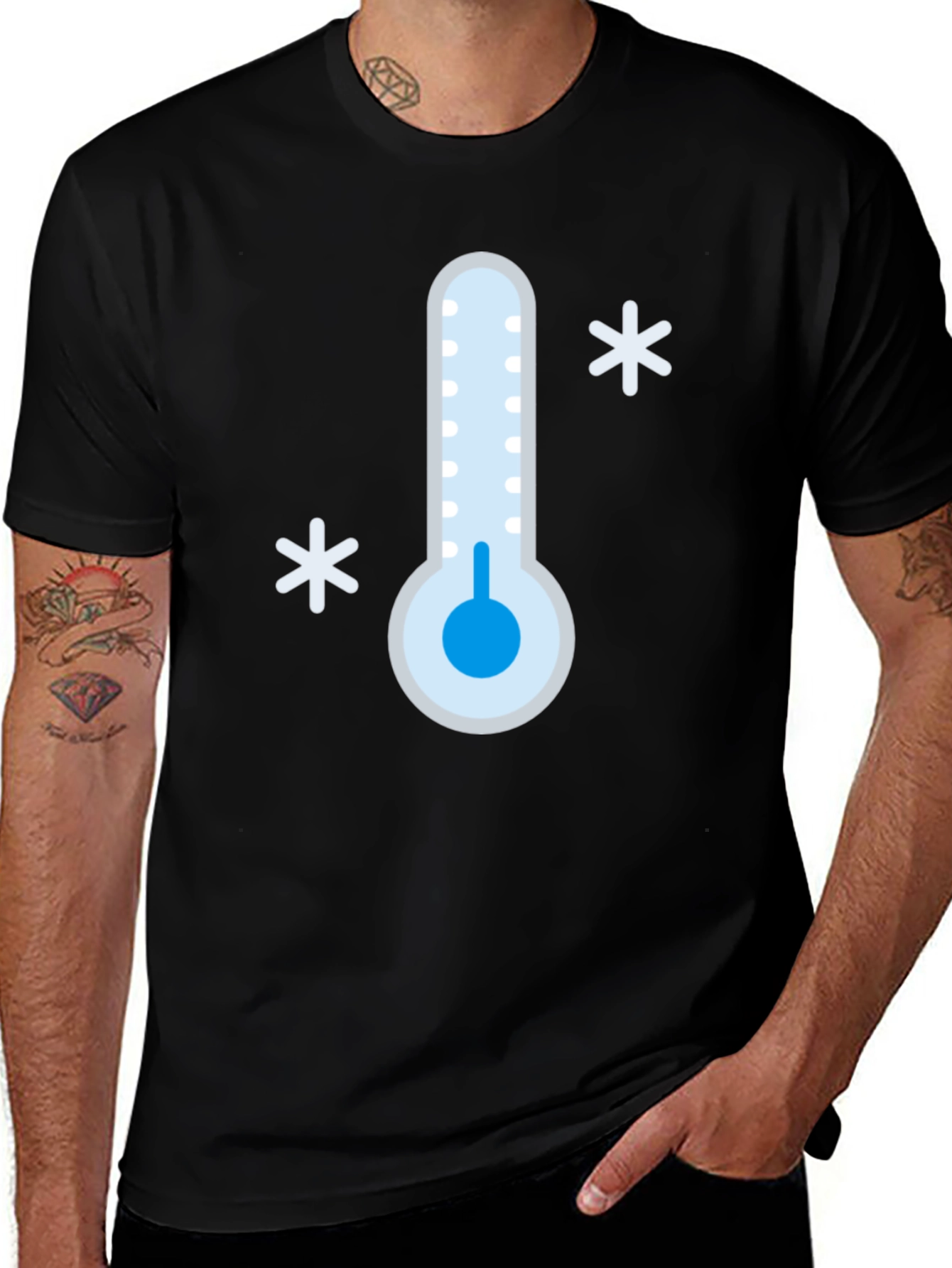 Variant 30 of Cold Weather Thermometer T-Shirt - Black