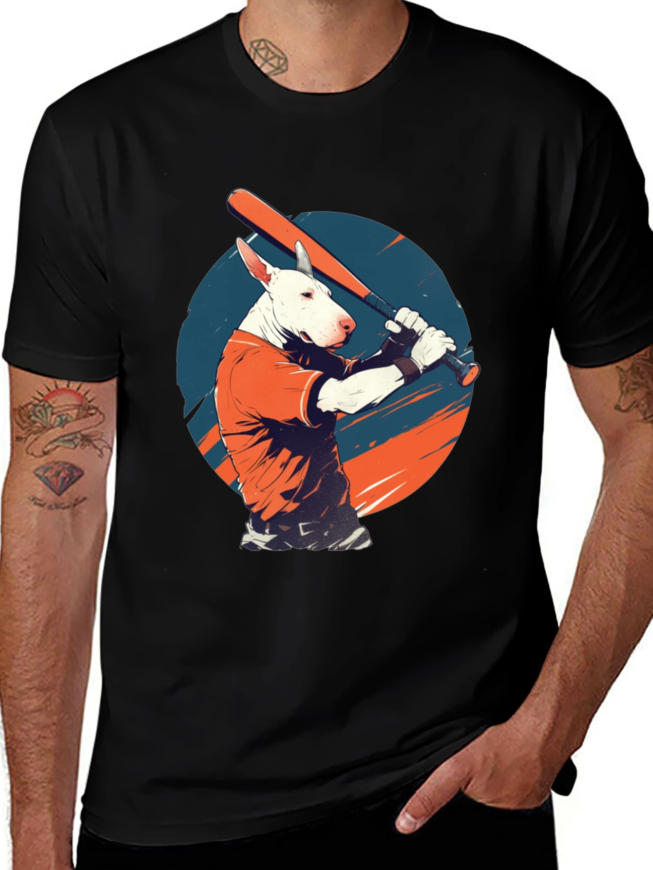 Variant 29 of Dog Baseball Player Graphic T-Shirt
