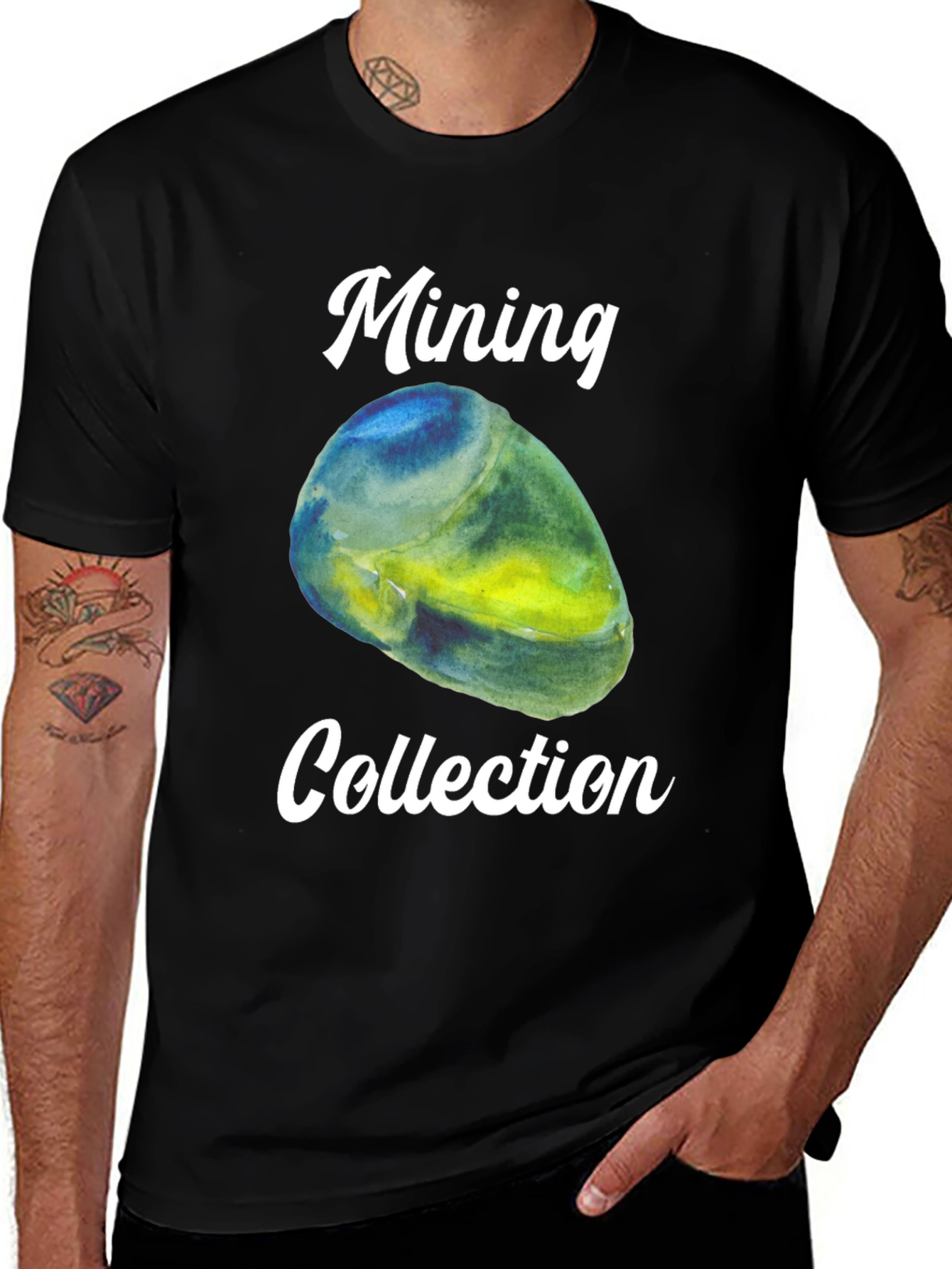 Variant 19 of Mining Collection Graphic Tee - Black Cotton T-Shirt
