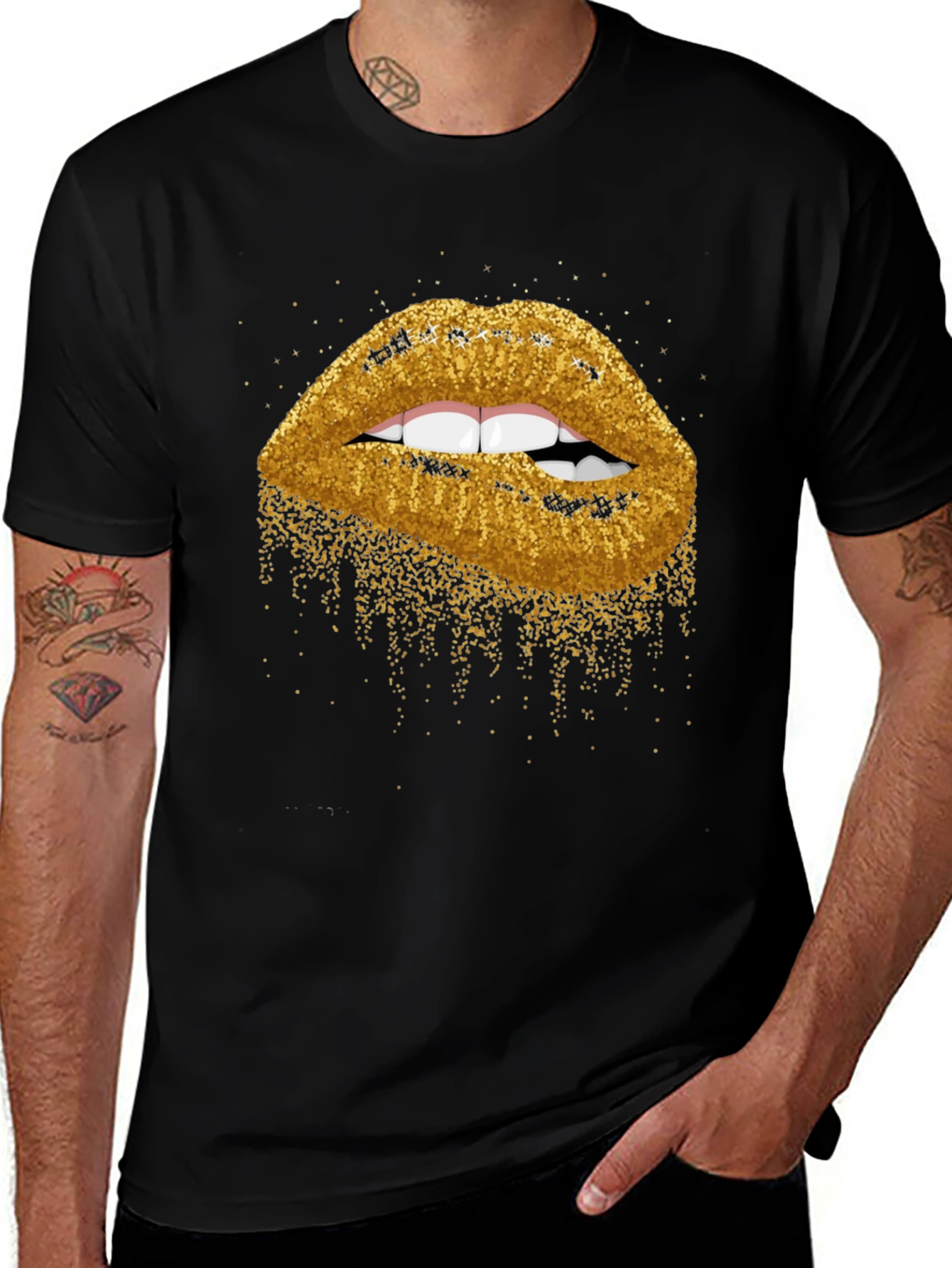 Variant 14 of Glitter Lips Graphic Tee - Bold & Stylish
