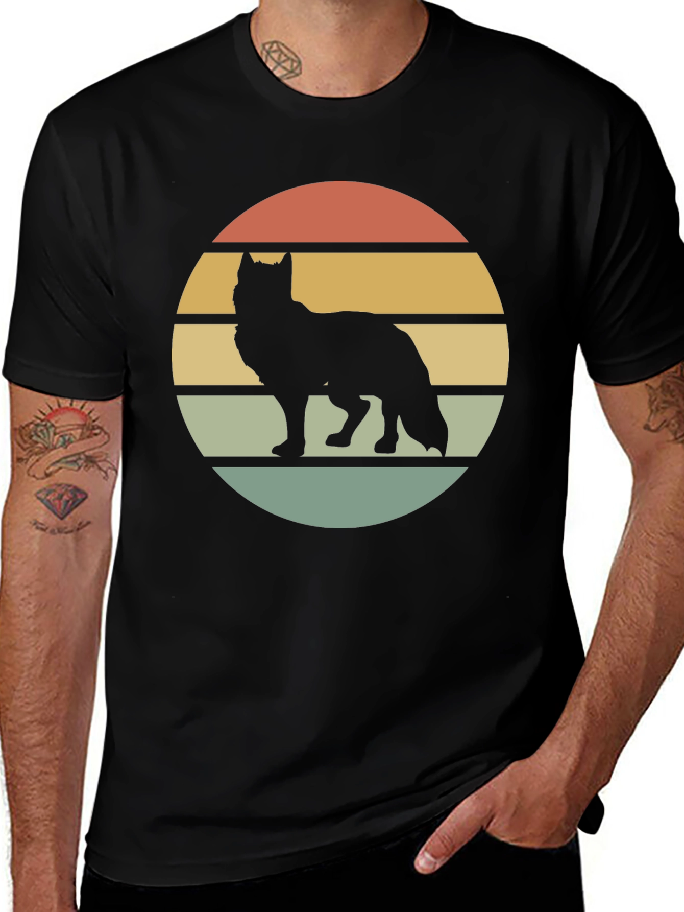 Variant 26 of Wolf Silhouette Sunset Tee