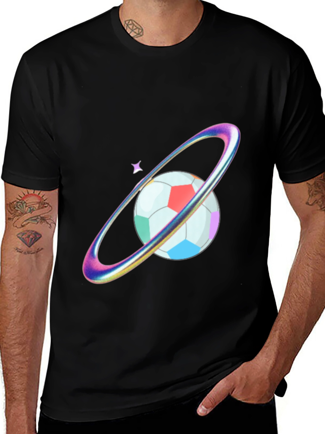 Variant 12 of Colorful Planet Soccer Graphic Tee