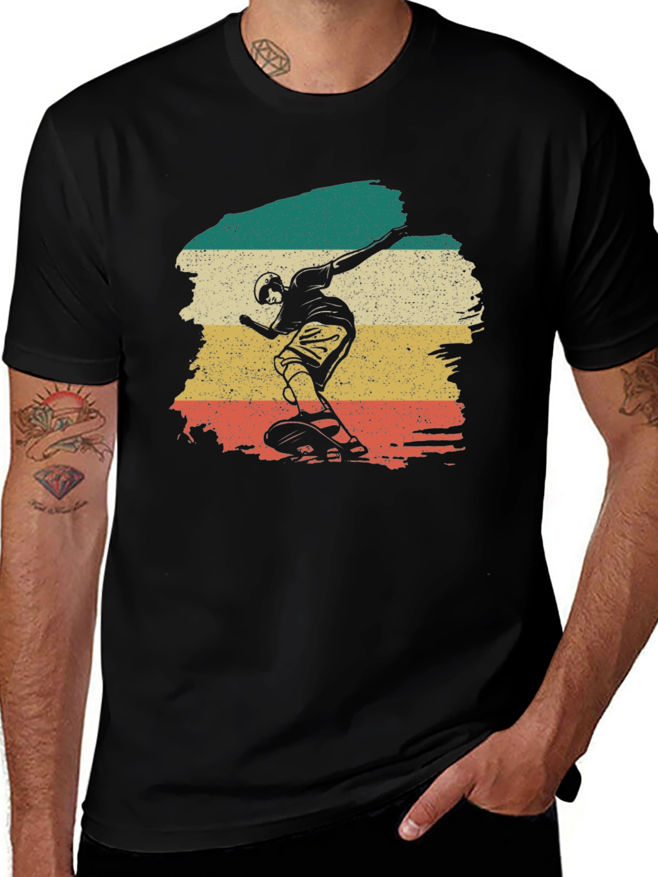 Variant 6 of Retro Skateboarder Graphic Tee - Classic Style