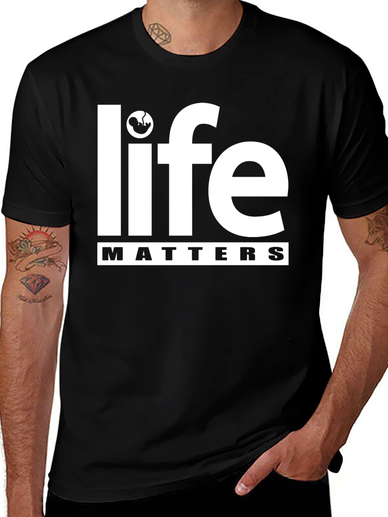 Variant 10 of Life Matters Pro-Life T-Shirt Black