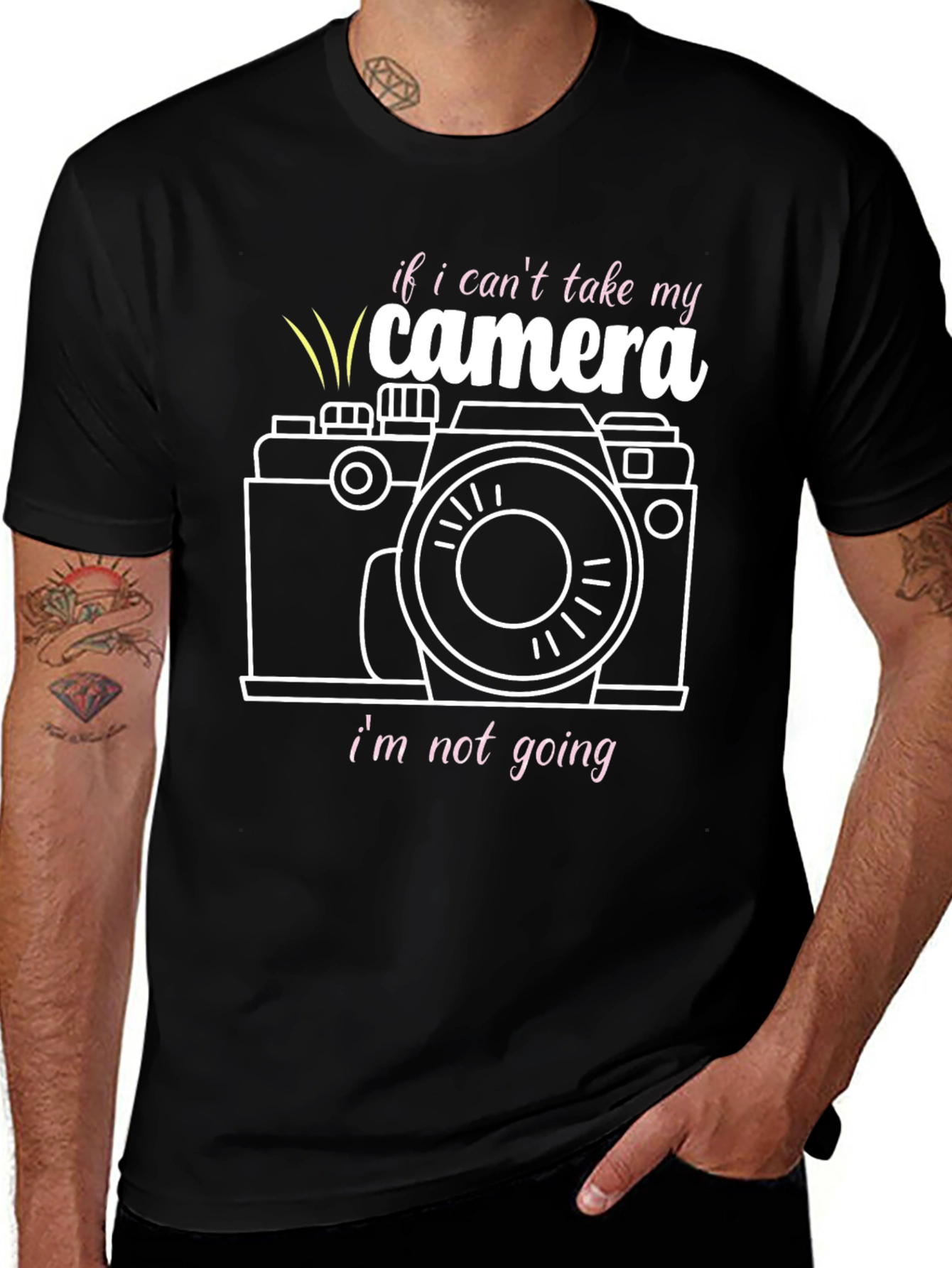 Variant 21 of Funny Camera T-Shirt - I Can't Take My Camera Graphic Tee