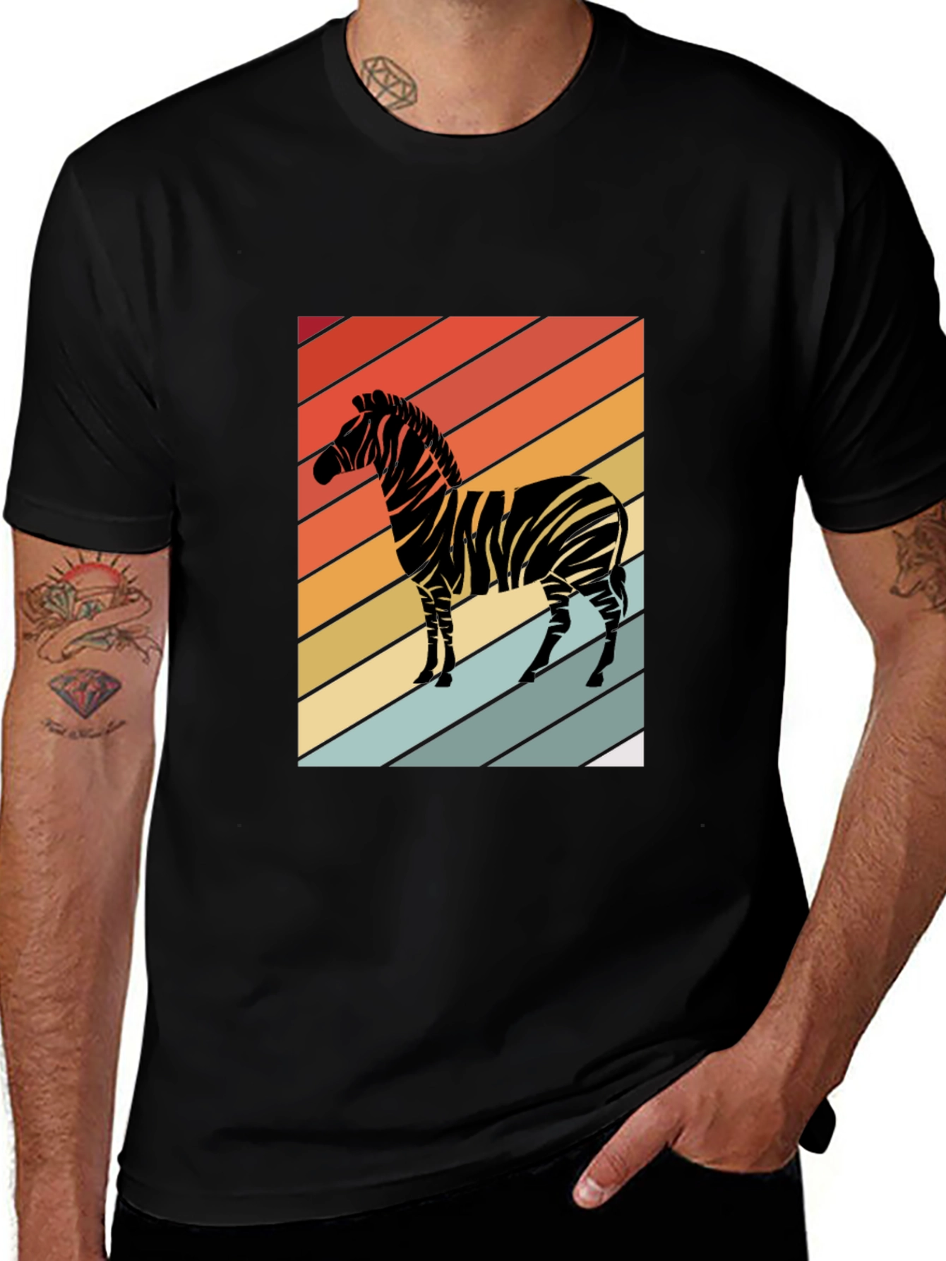 Variant 20 of Retro Zebra Striped T-Shirt - Cool Animal Design
