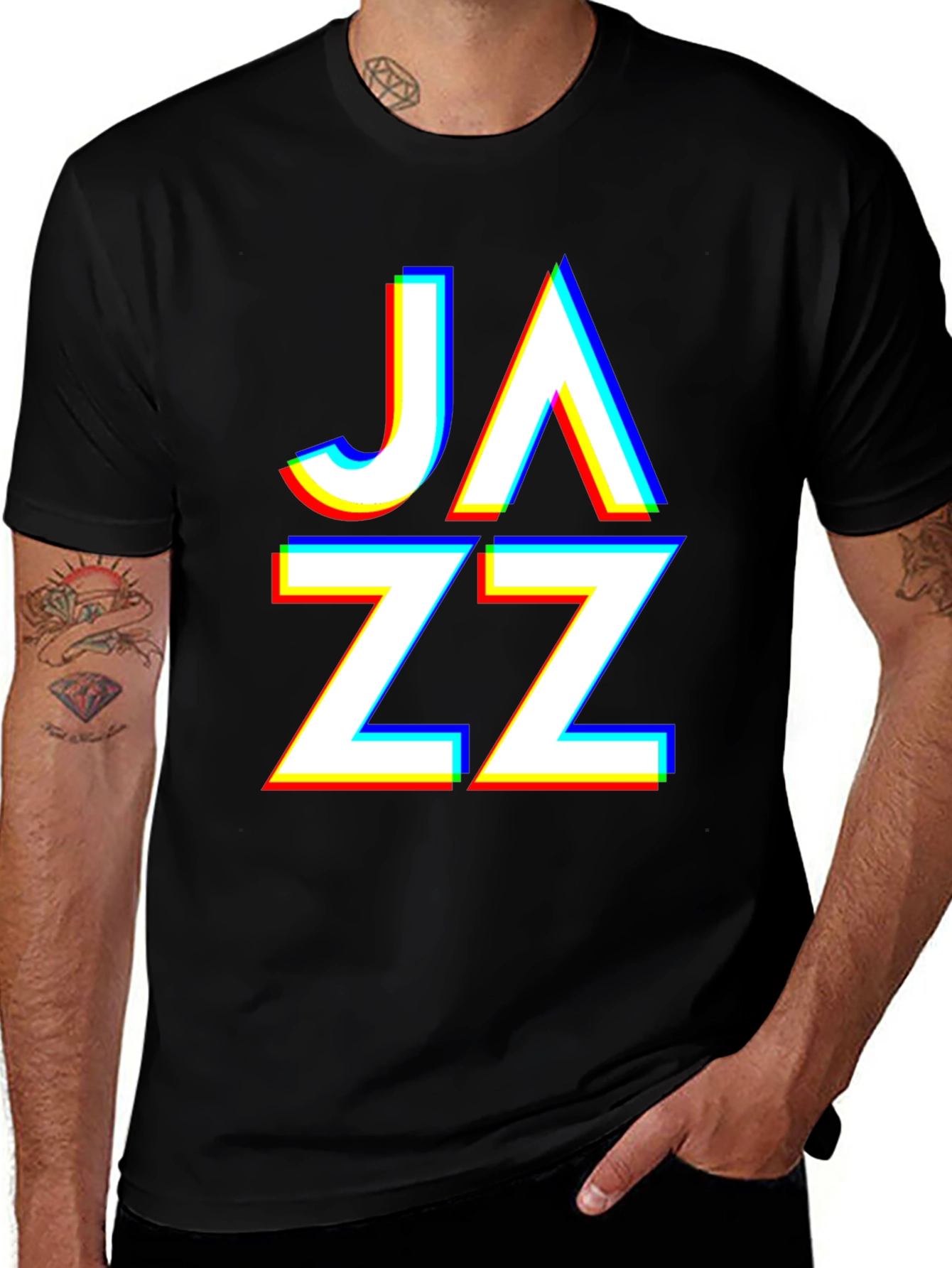 Variant 30 of Jazz Music Graphic Tee - Black Cotton T-Shirt