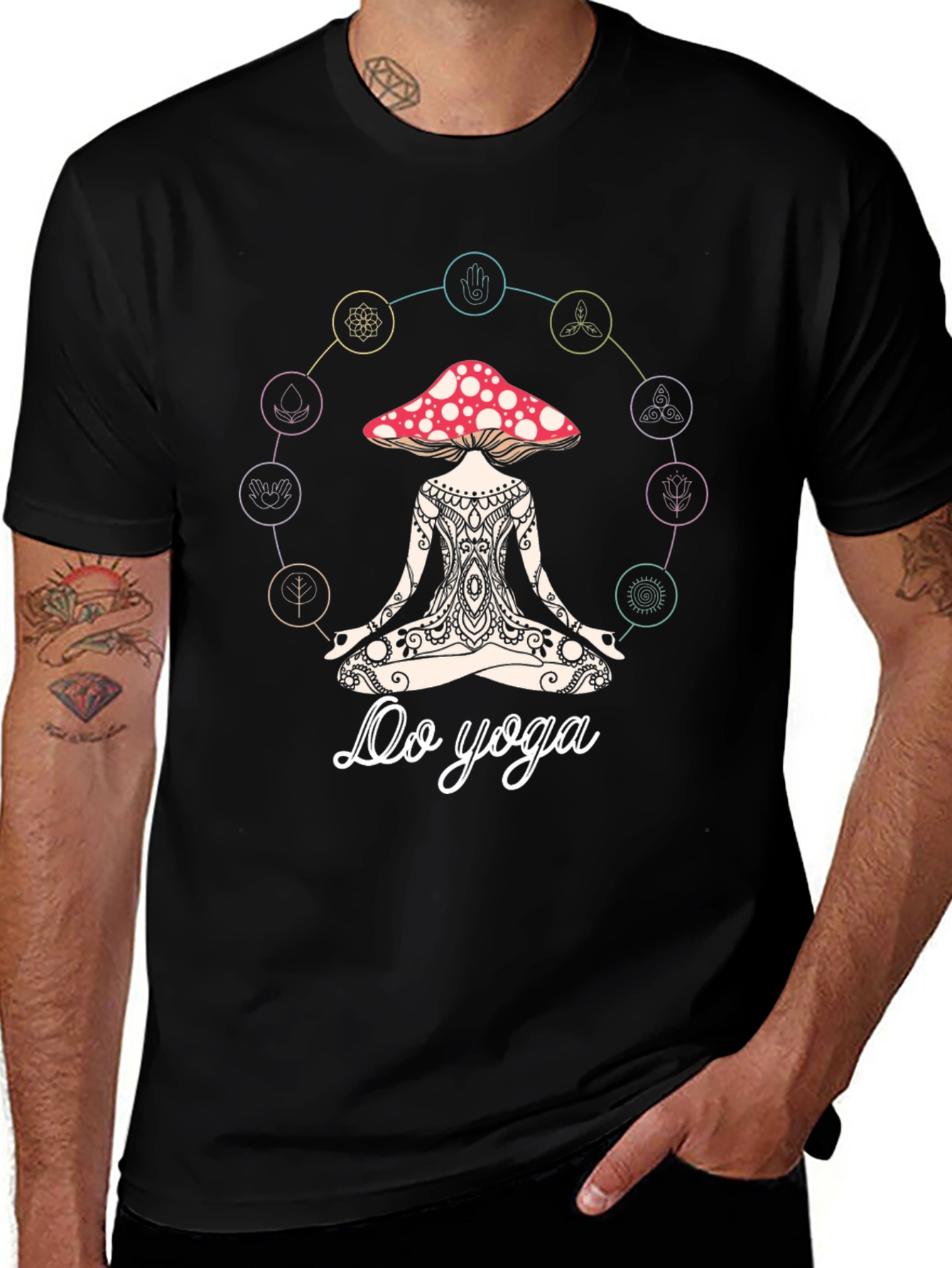 Variant 16 of Mushroom Yoga T-Shirt - Spiritual Zen Tee