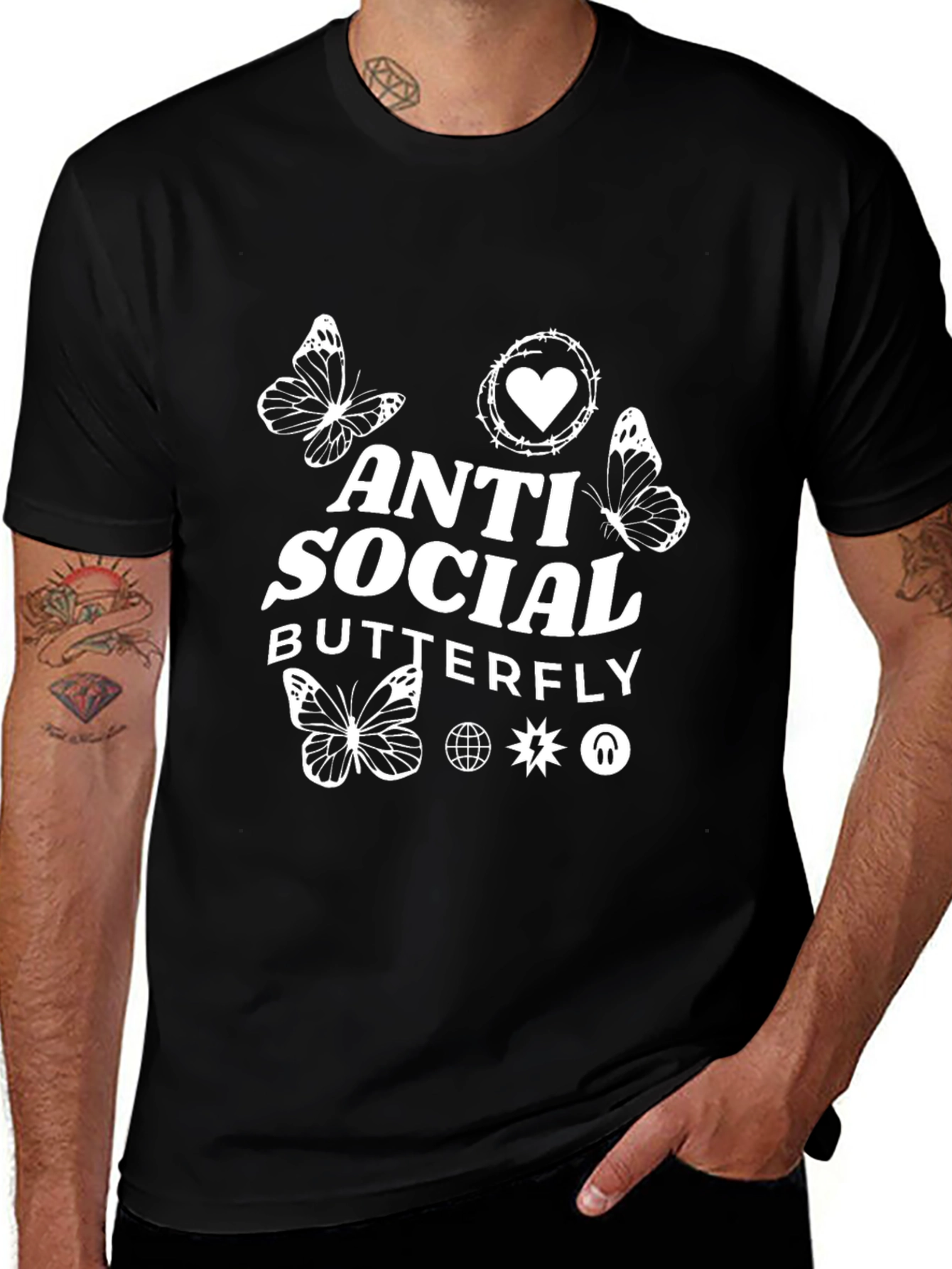 Variant 23 of Anti Social Butterfly Graphic T-Shirt