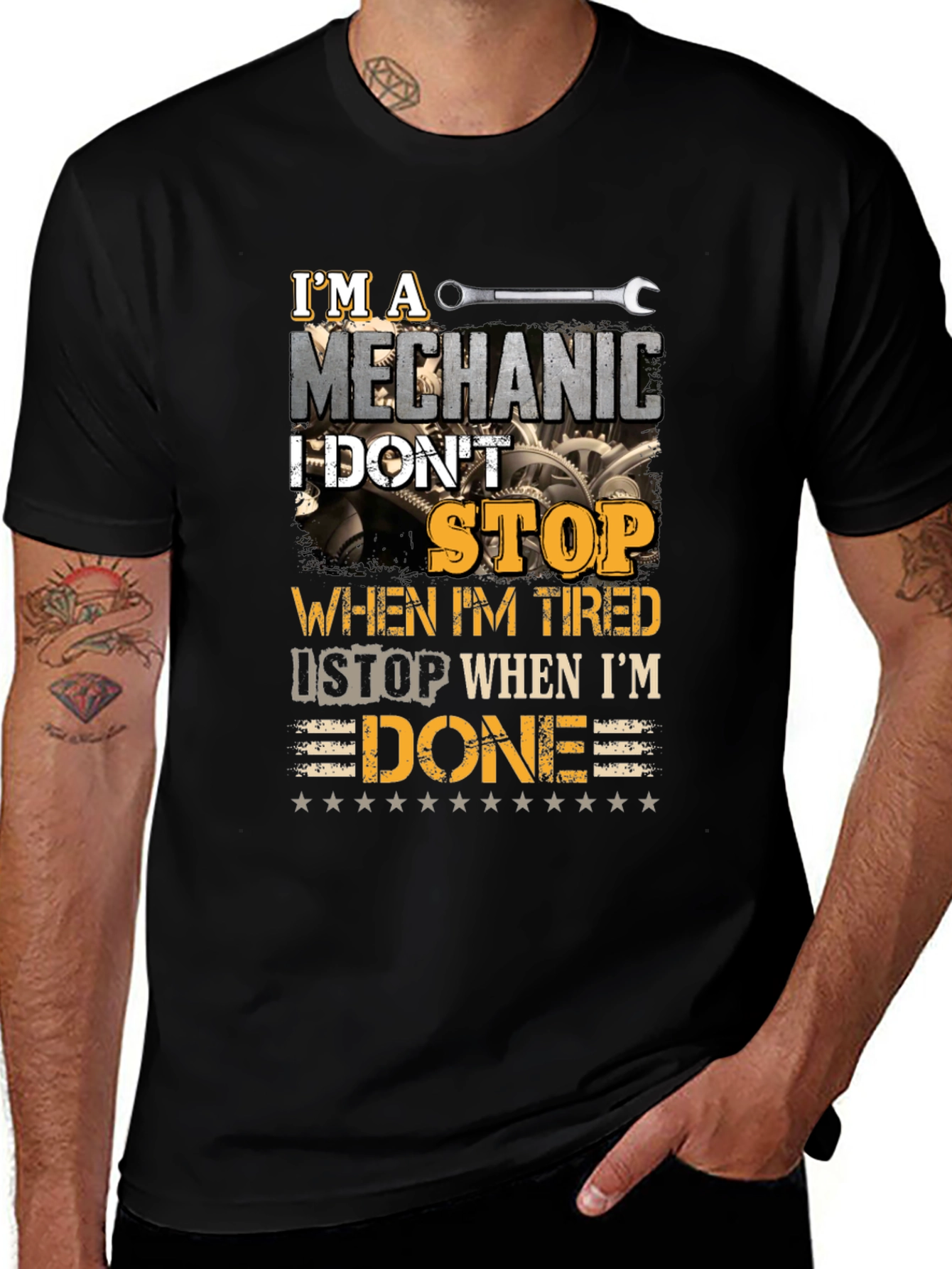 Variant 24 of Mechanic T-Shirt: I Don't Stop When Tired