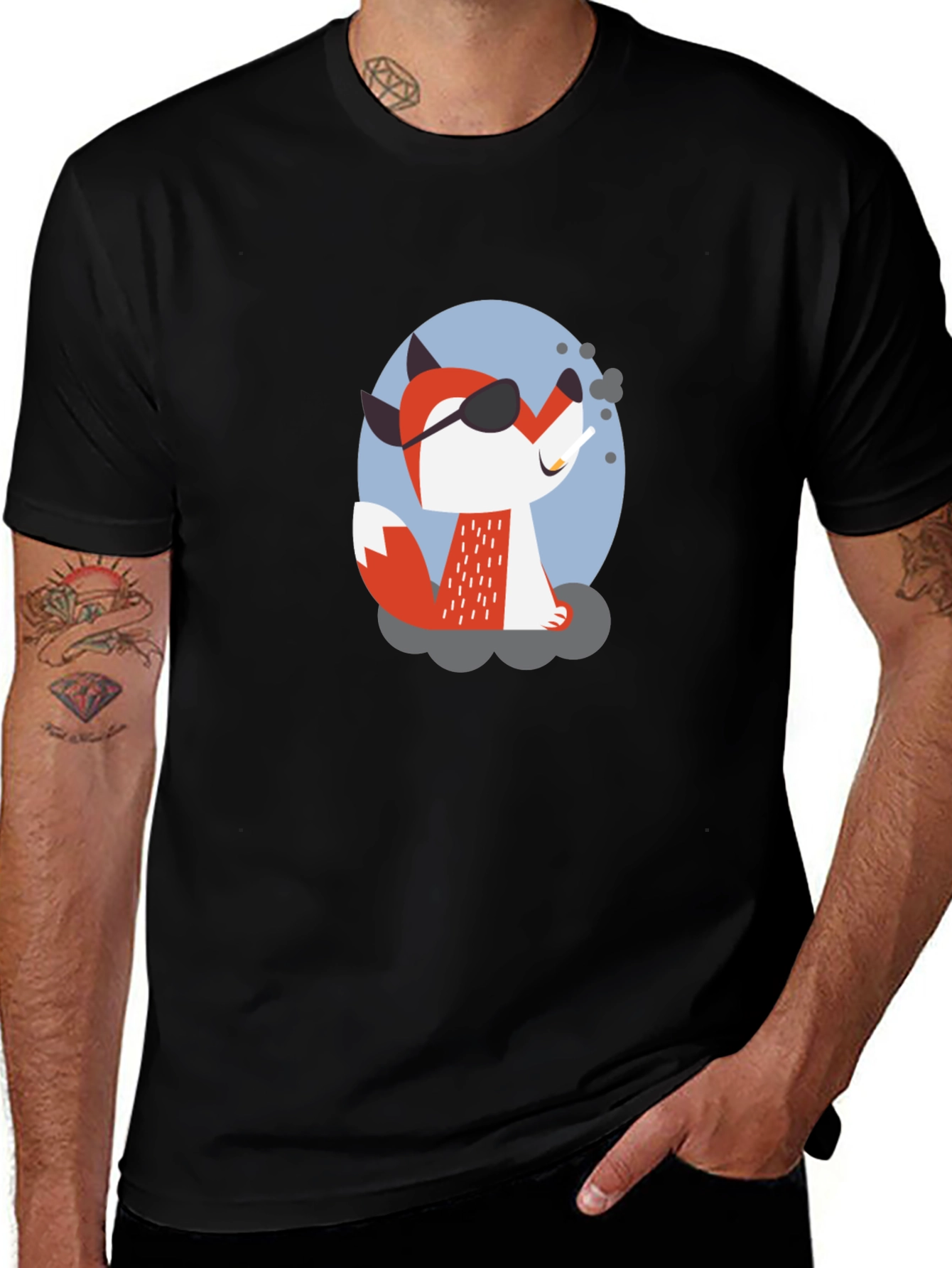 Cool Fox T-Shirt - Black Graphic Tee