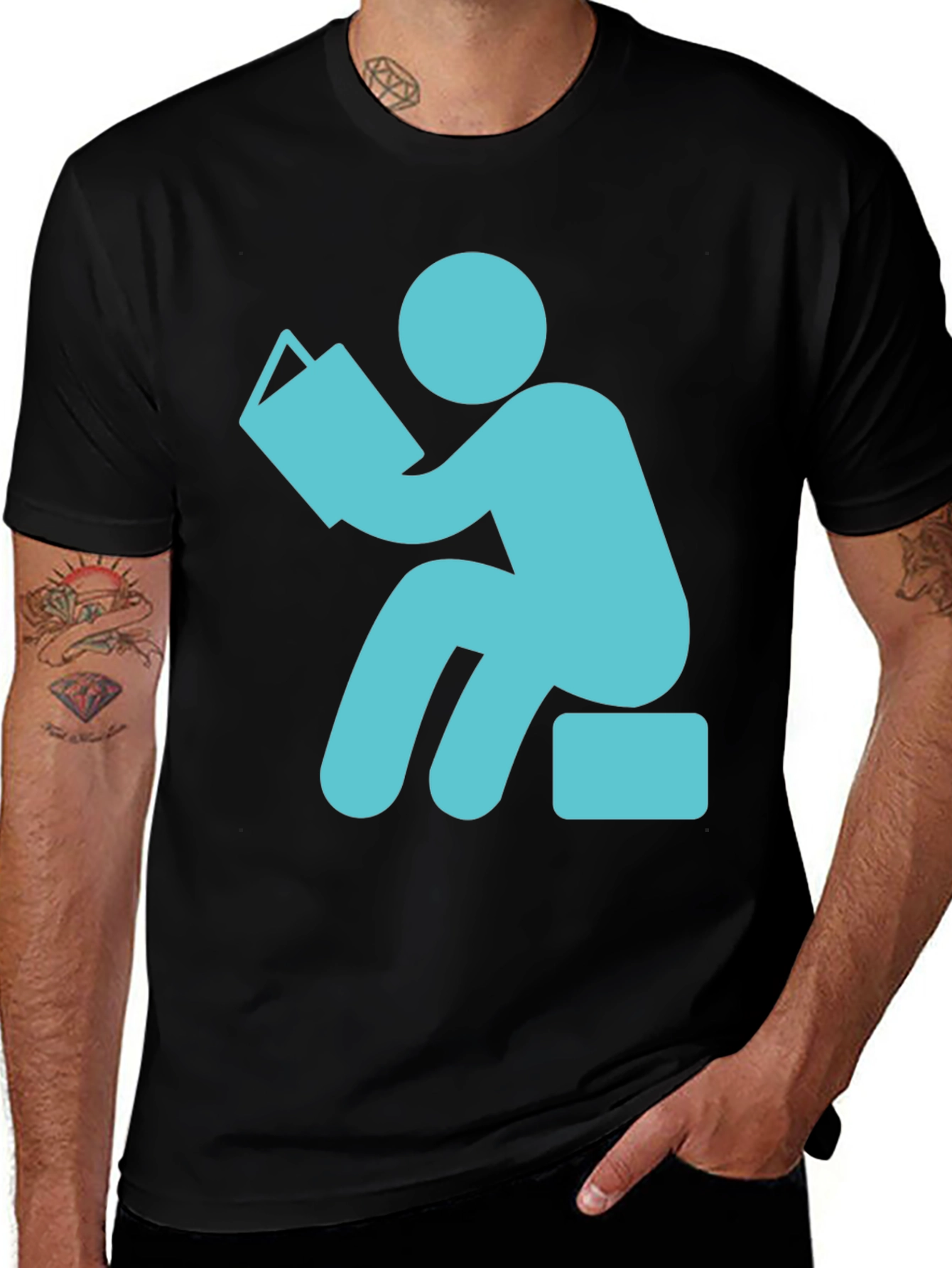 Variant 8 of Bookworm Graphic Tee - Black Cotton Comfort