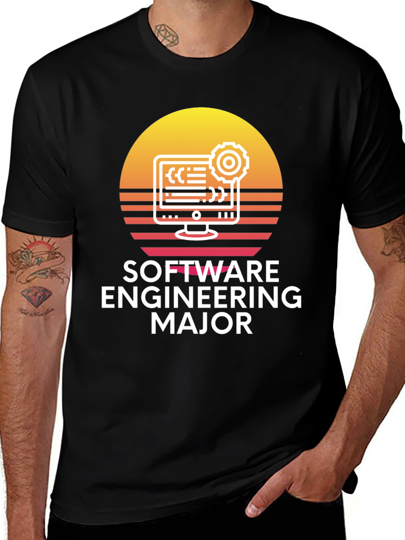 Software Engineering Major Sunset Graphic T-Shirt