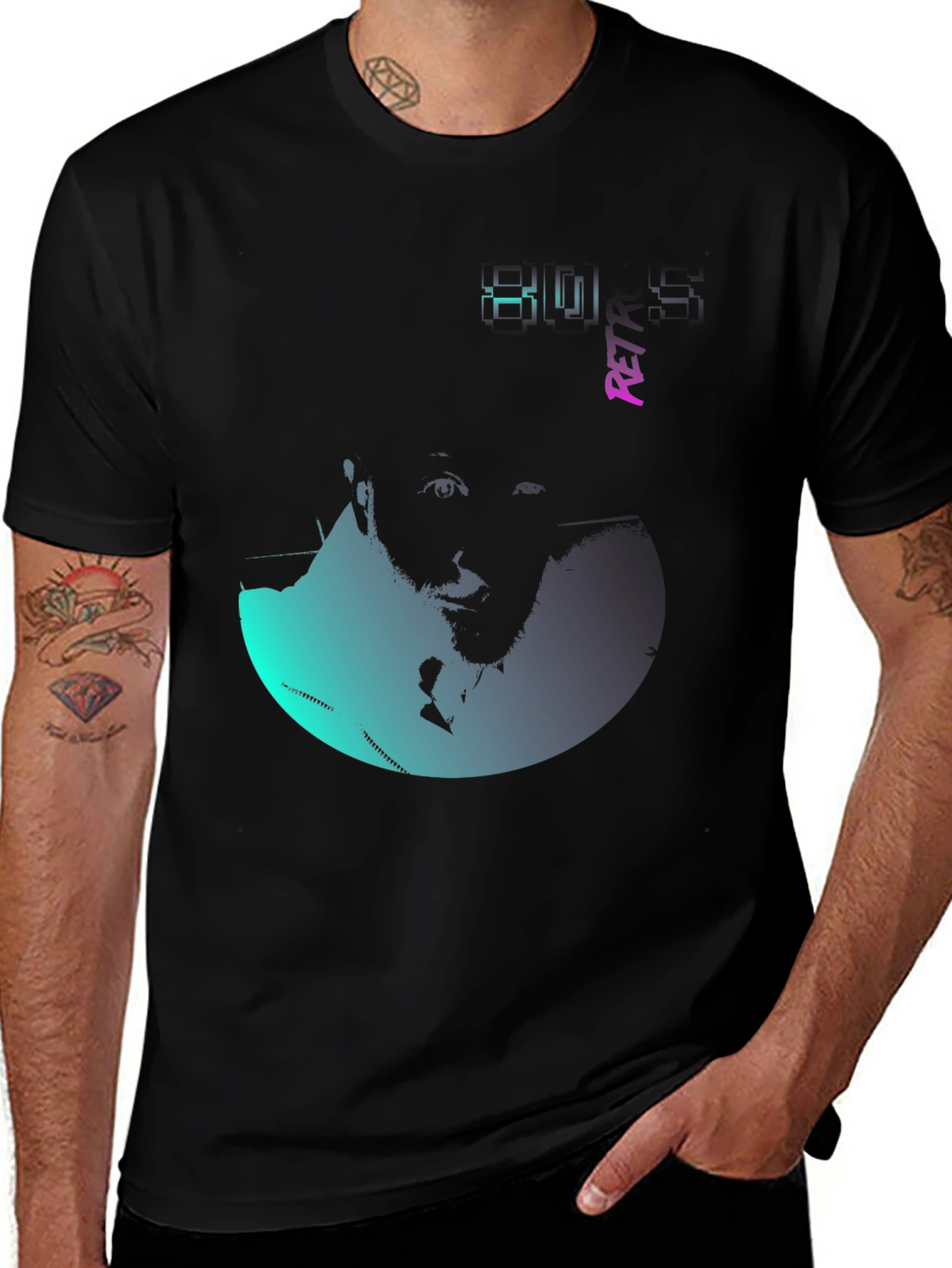 Variant 14 of Retro Portrait Graphic Print T-Shirt