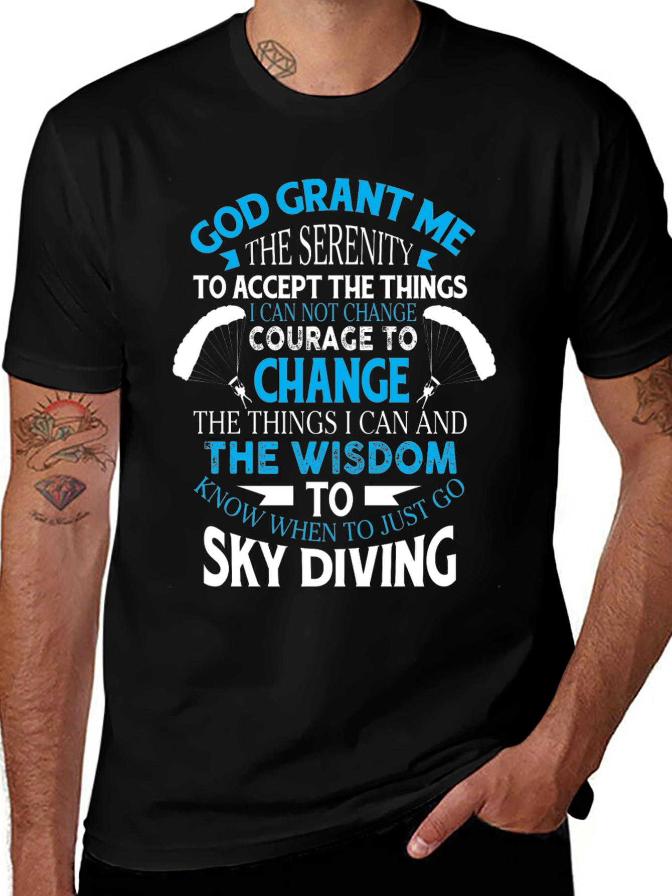 Variant 8 of Sky Diving Serenity Prayer Graphic T-Shirt