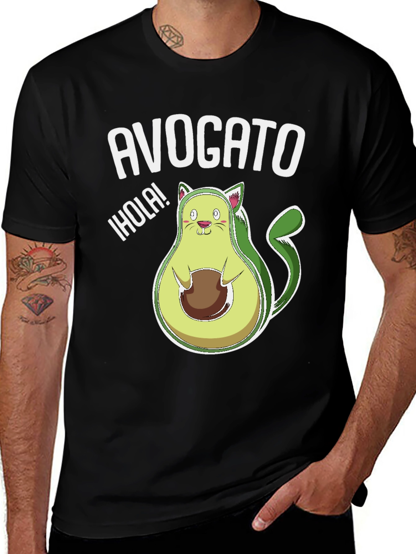 Avogato T-Shirt - Avocado Cat Pun