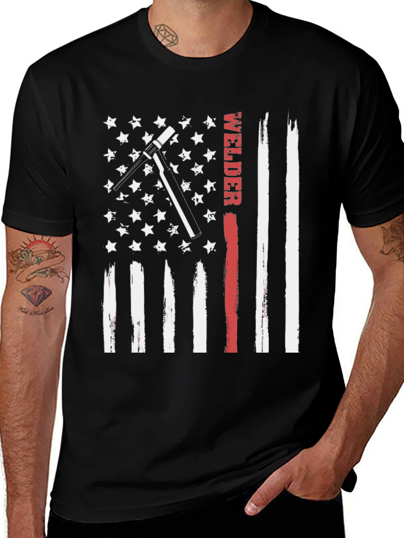 Variant 15 of Welder American Flag Patriotic T-Shirt