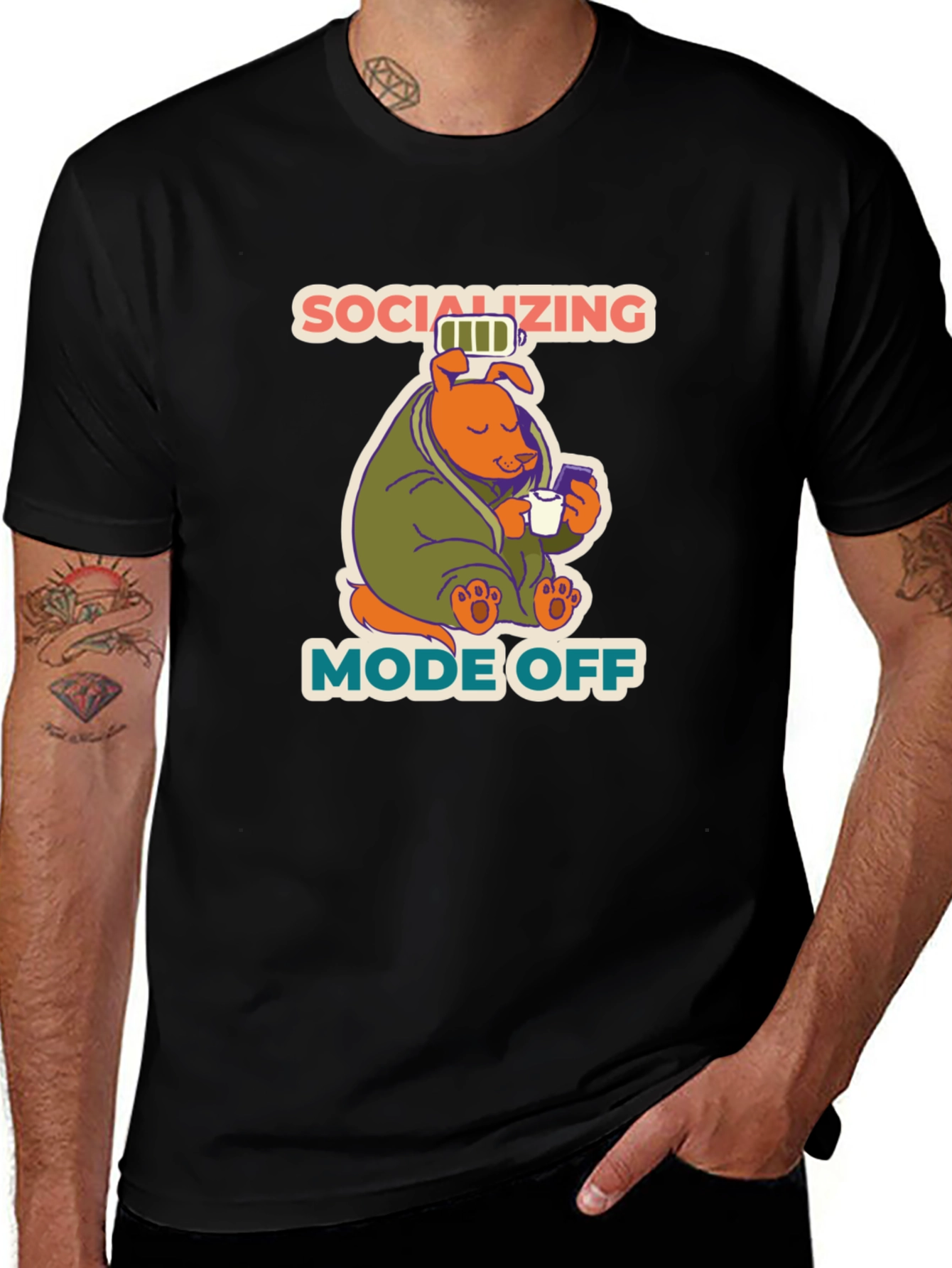 Socializing Mode Off T-Shirt Funny Dog Lover Tee