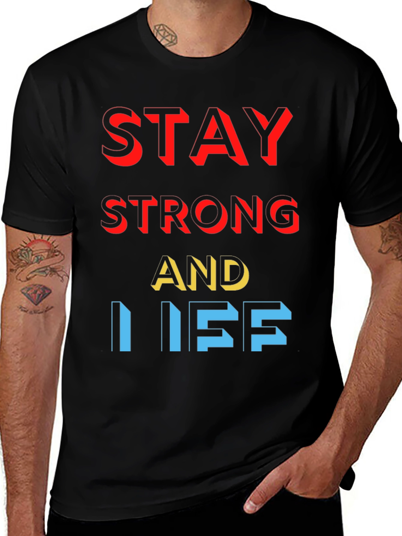 Variant 11 of Stay Strong Graphic Tee - Black