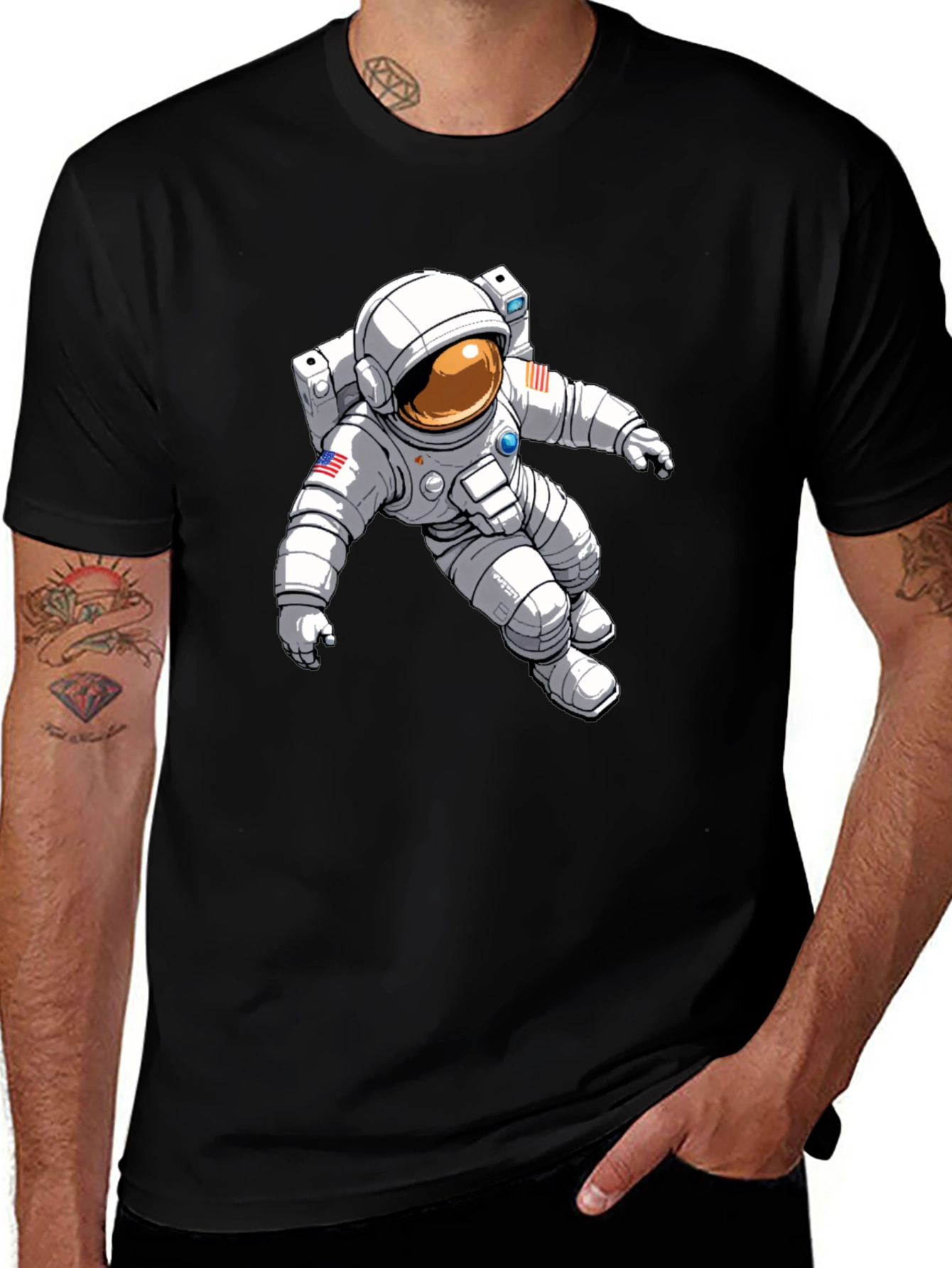 Variant 5 of Astronaut Graphic Tee - Stylish Space Adventure
