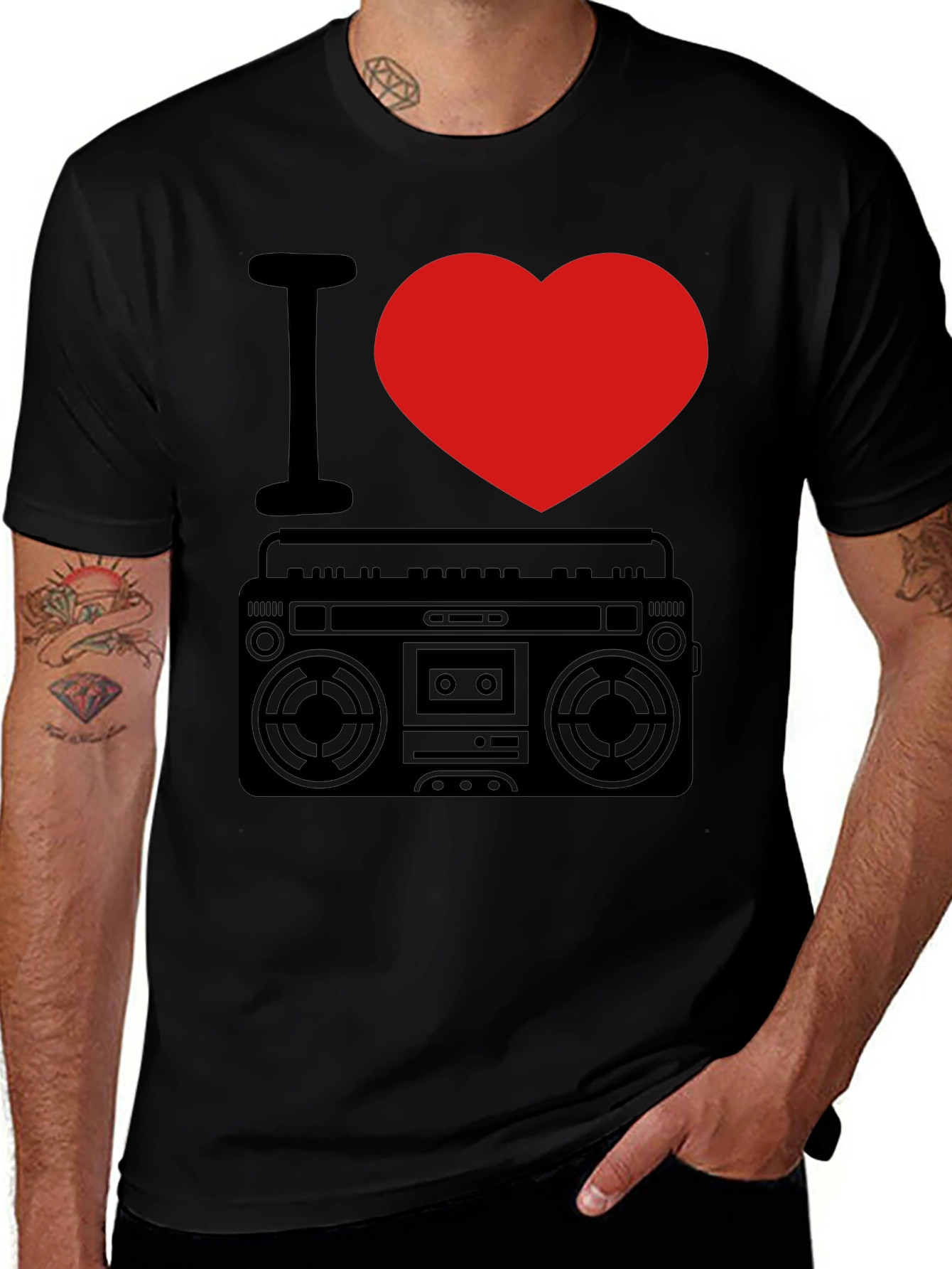 Variant 12 of I Heart Boombox T-Shirt - Retro Music Lover Tee