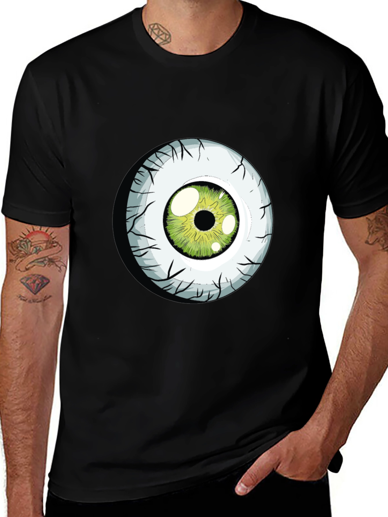 Variant 21 of Green Eyeball Graphic Tee - Soft Cotton Blend