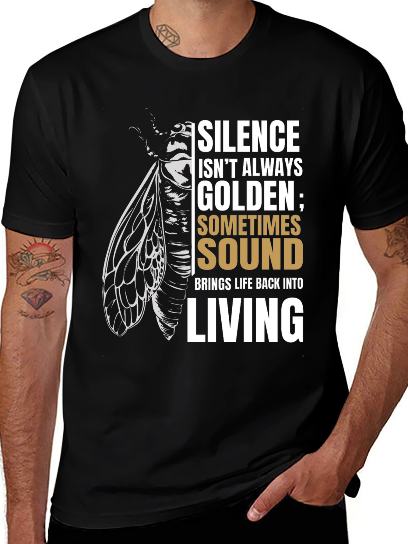 Variant 3 of Cicada Sound T-Shirt: Silence Isn't Always Golden