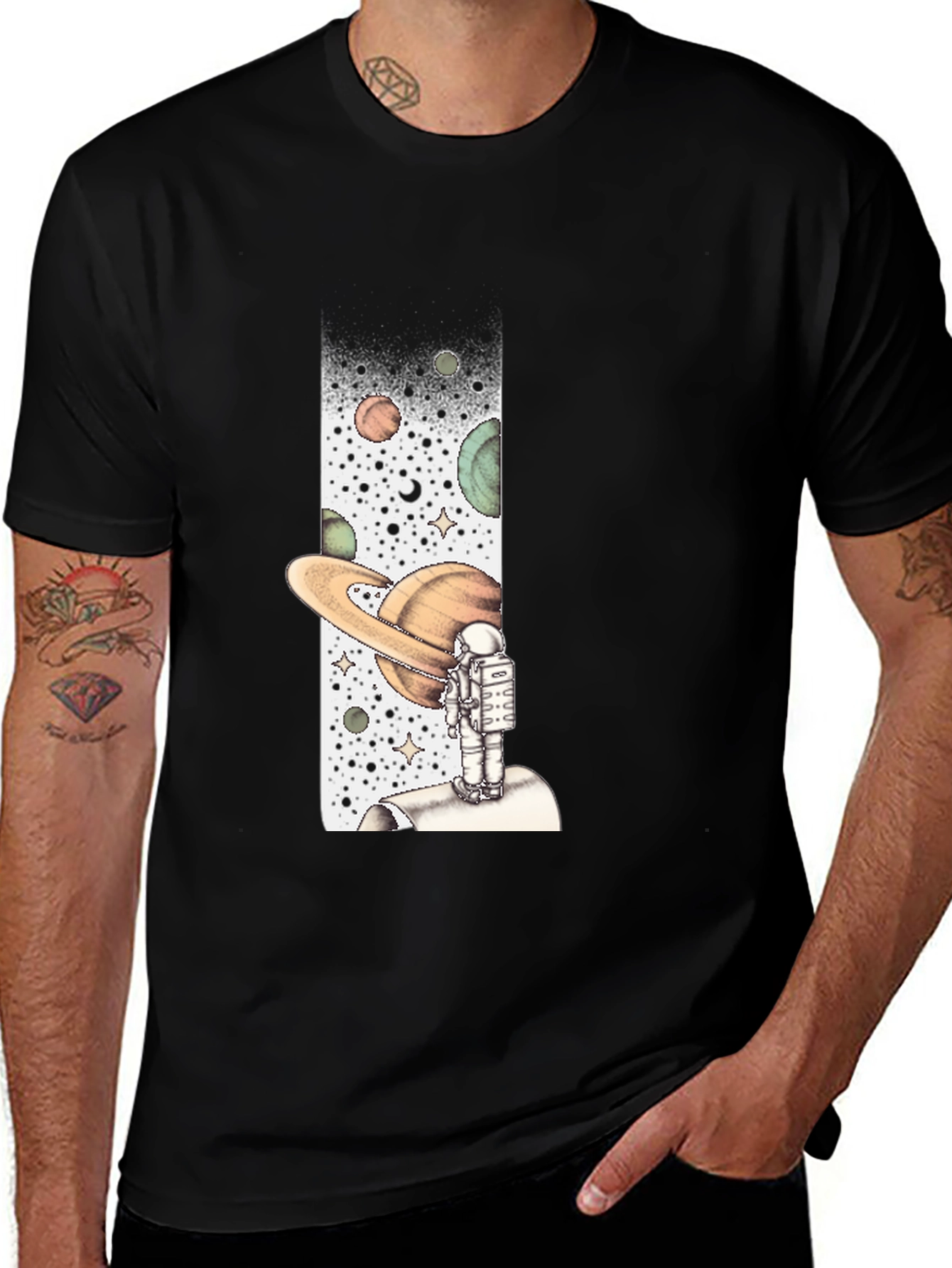 Variant 30 of Astronaut in Space Black Graphic Tee