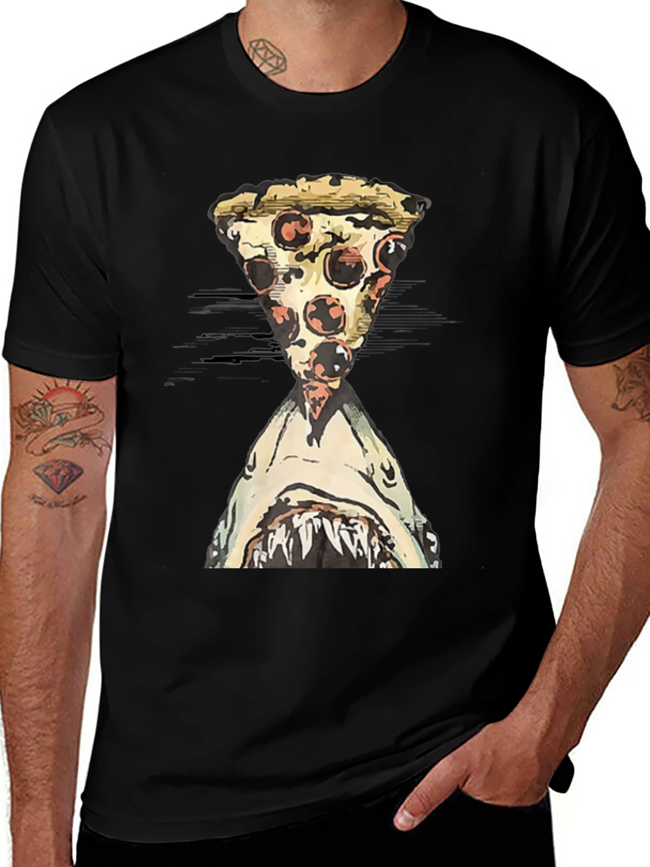 Variant 21 of Pizza Shark T-Shirt - Novelty Graphic Tee