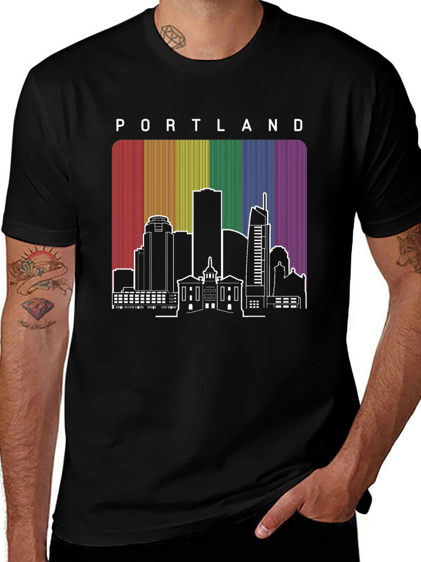 Variant 22 of Portland Skyline Pride T-Shirt