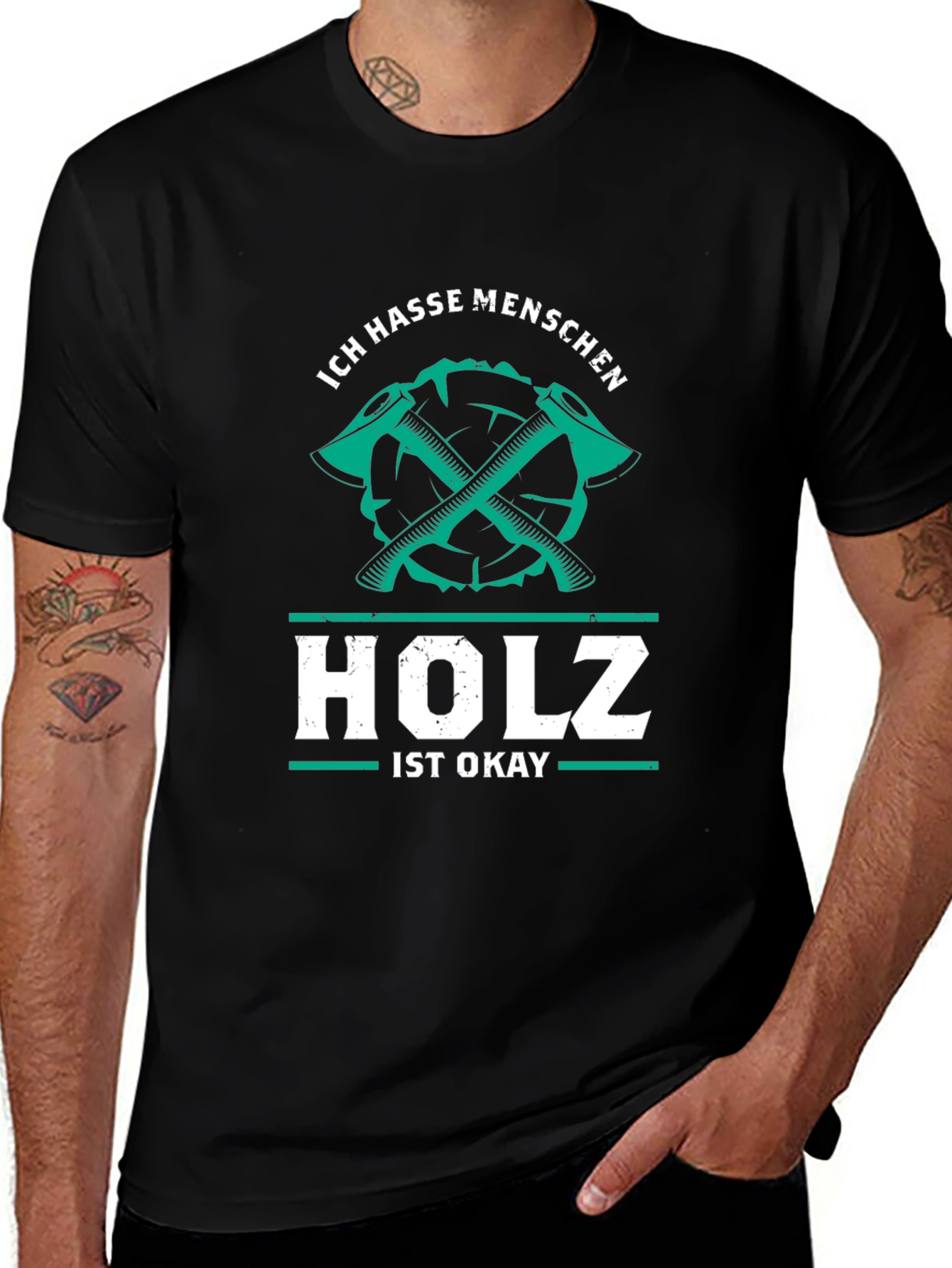 Variant 26 of Ich Hasse Menschen Holz Ist Okay Graphic Tee