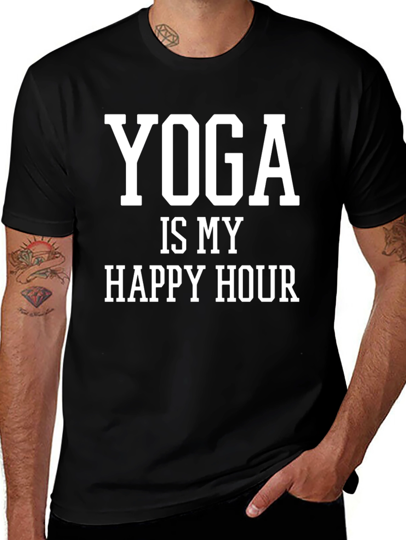 Variant 27 of Yoga Is My Happy Hour T-Shirt