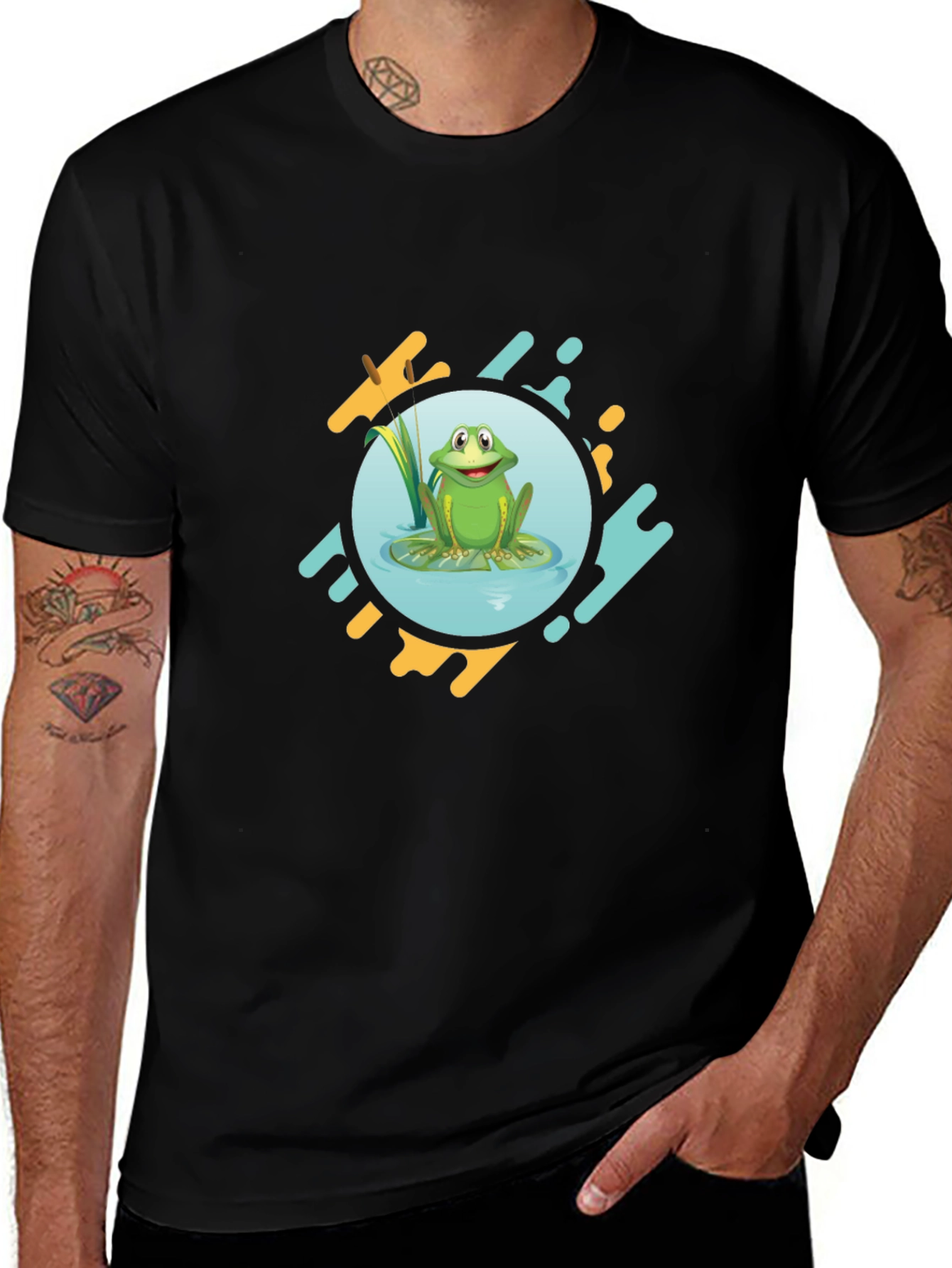Variant 23 of Frog Graphic Black T-Shirt