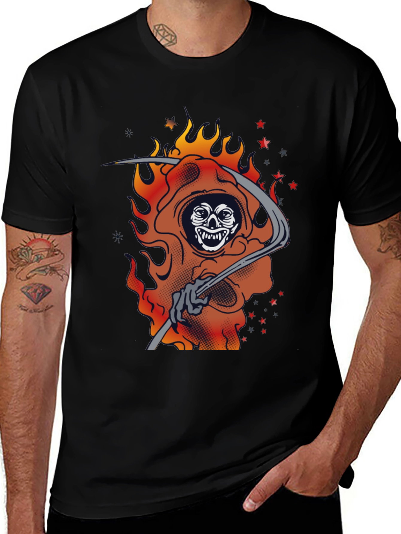 Variant 23 of Grim Reaper Flames Graphic T-Shirt
