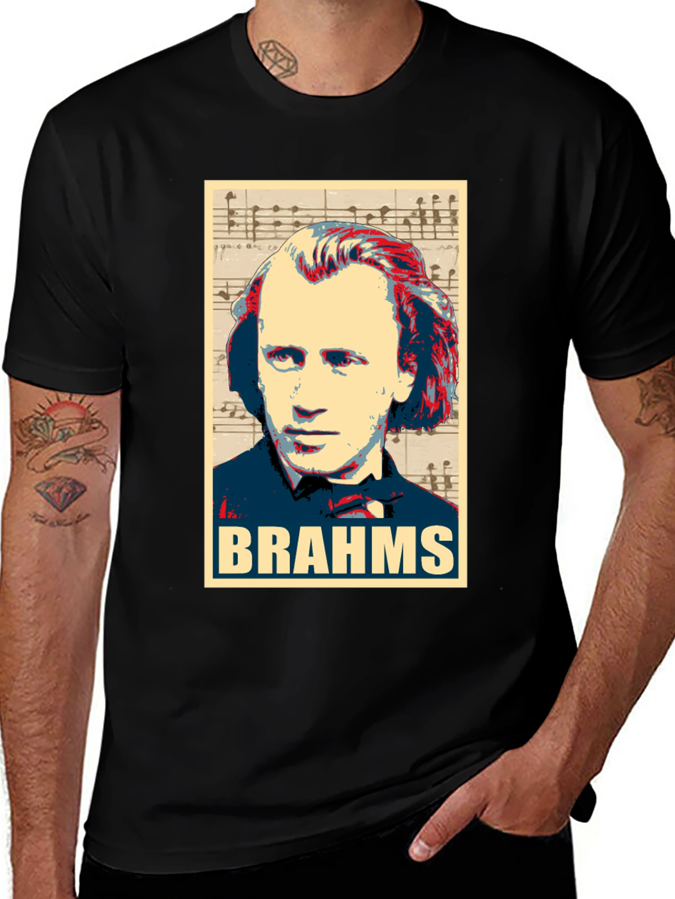 Johannes Brahms Portrait Graphic T-Shirt
