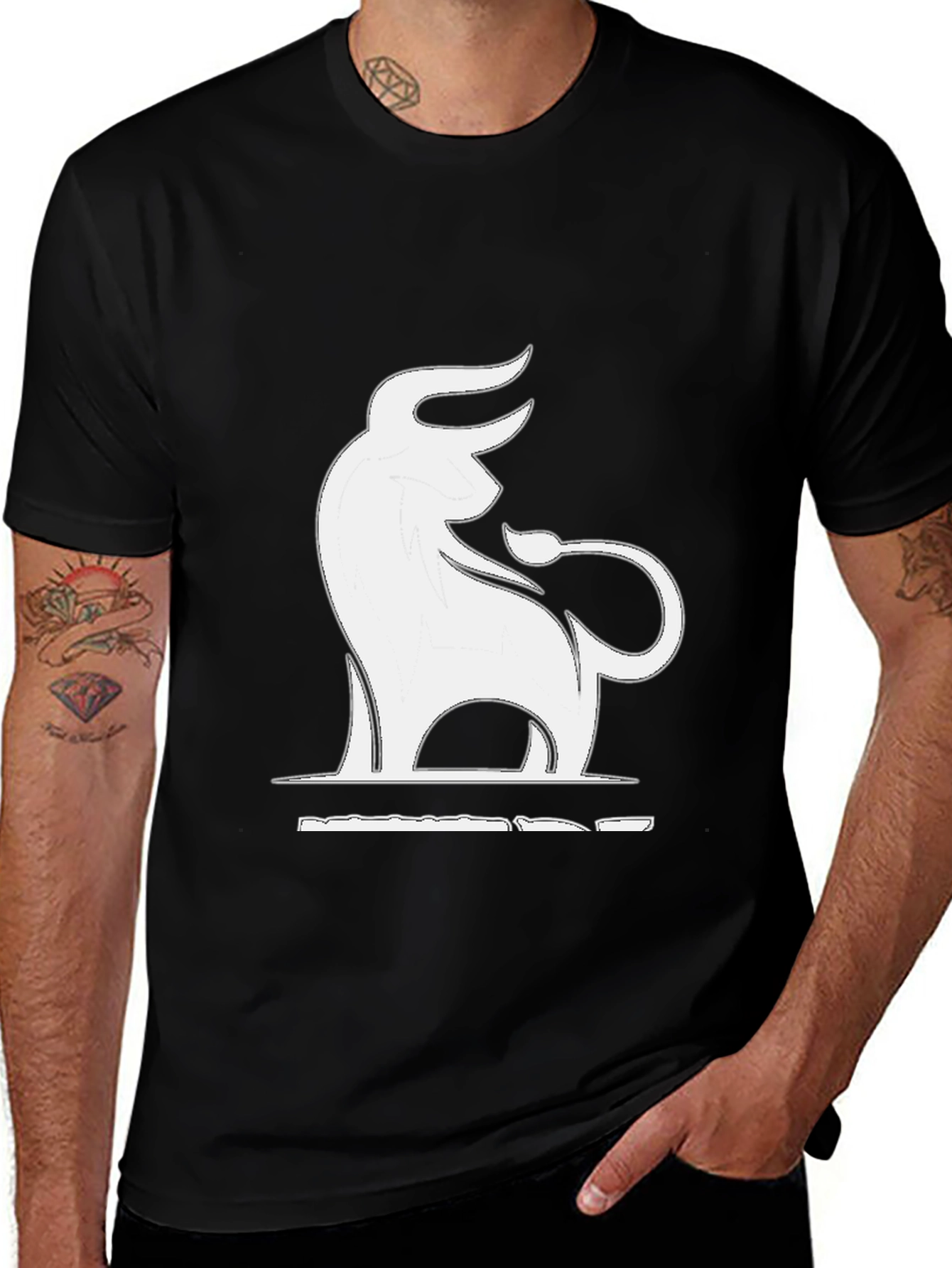 Variant 28 of Bull Graphic Tee - Stylish Black T-Shirt