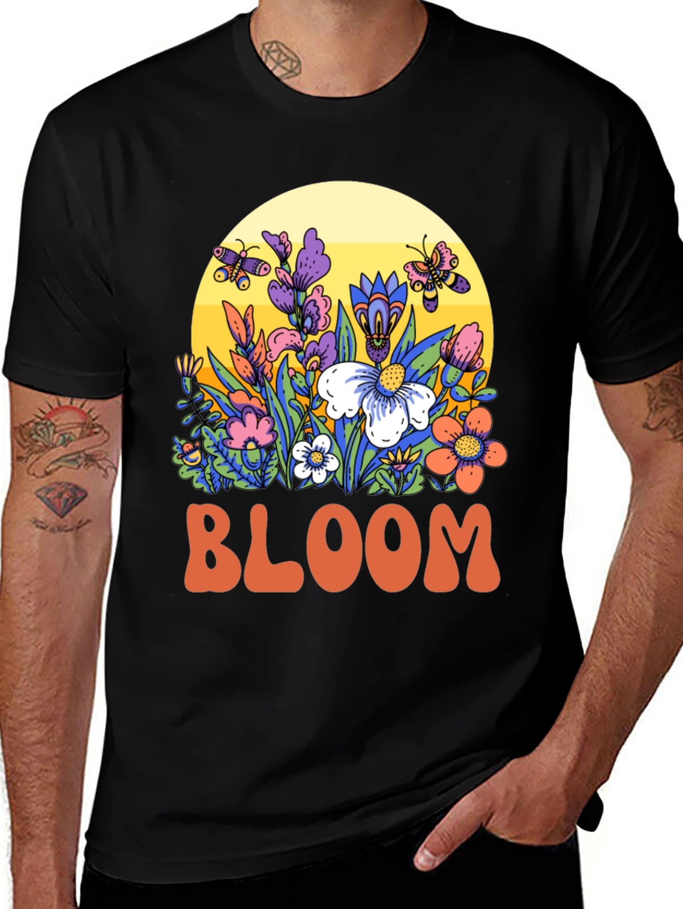 Variant 27 of Bloom Graphic Tee - Retro Floral Design
