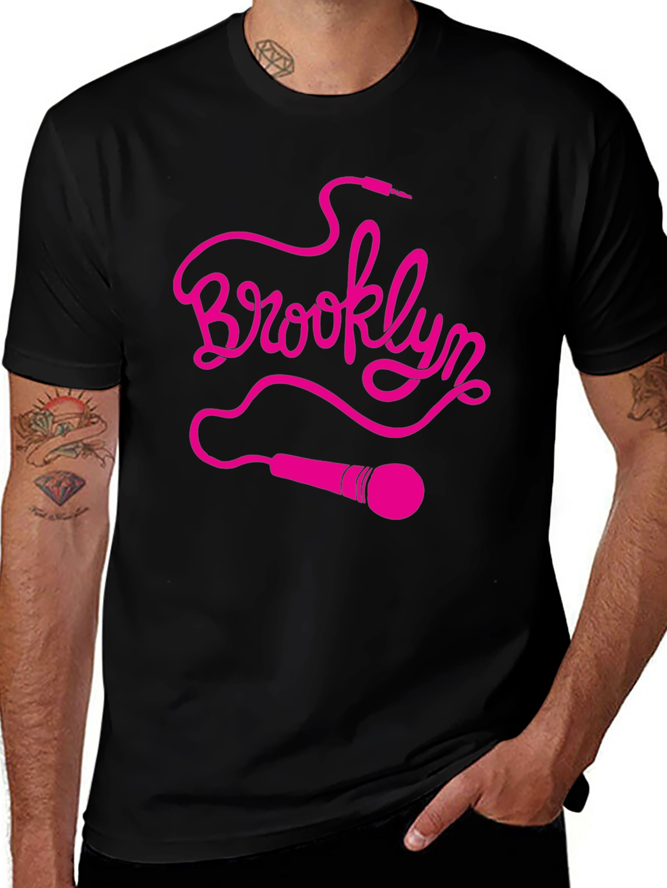 Brooklyn Microphone Graphic Tee - Black