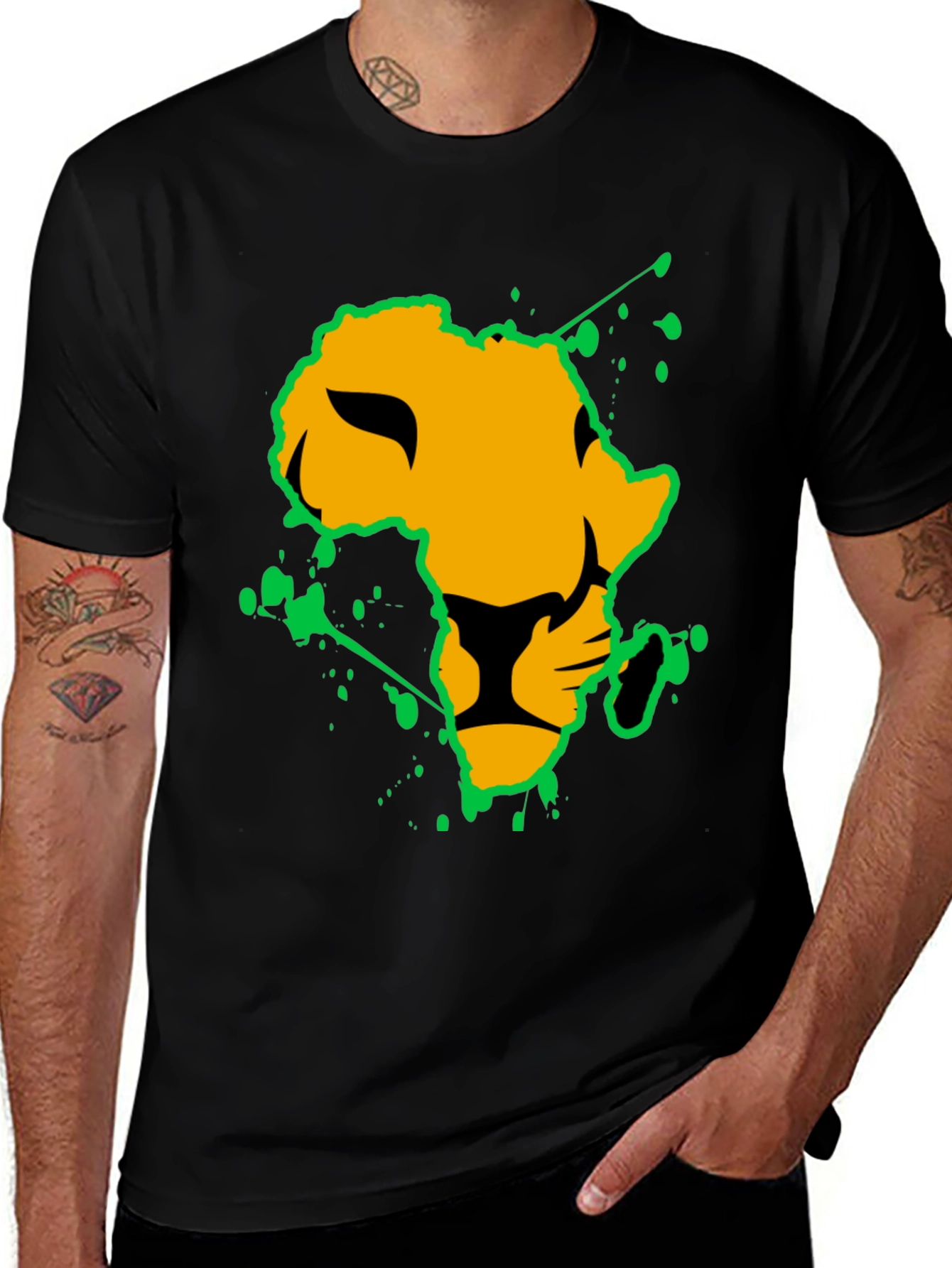 Variant 7 of Lion Africa Graphic Tee - Black