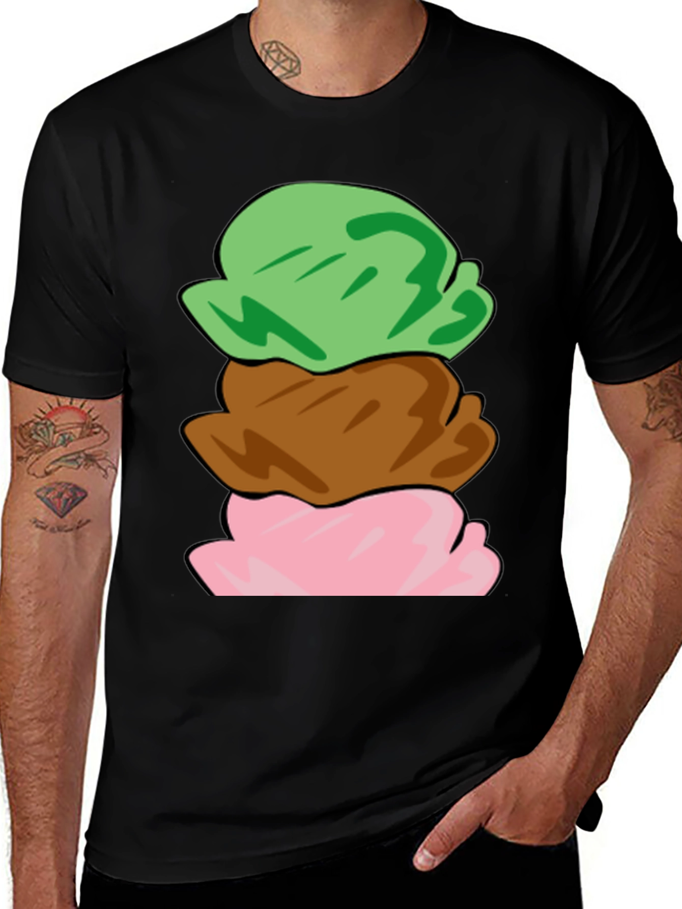 Variant 8 of Ice Cream Scoop Stack T-Shirt - Fun & Unique Design